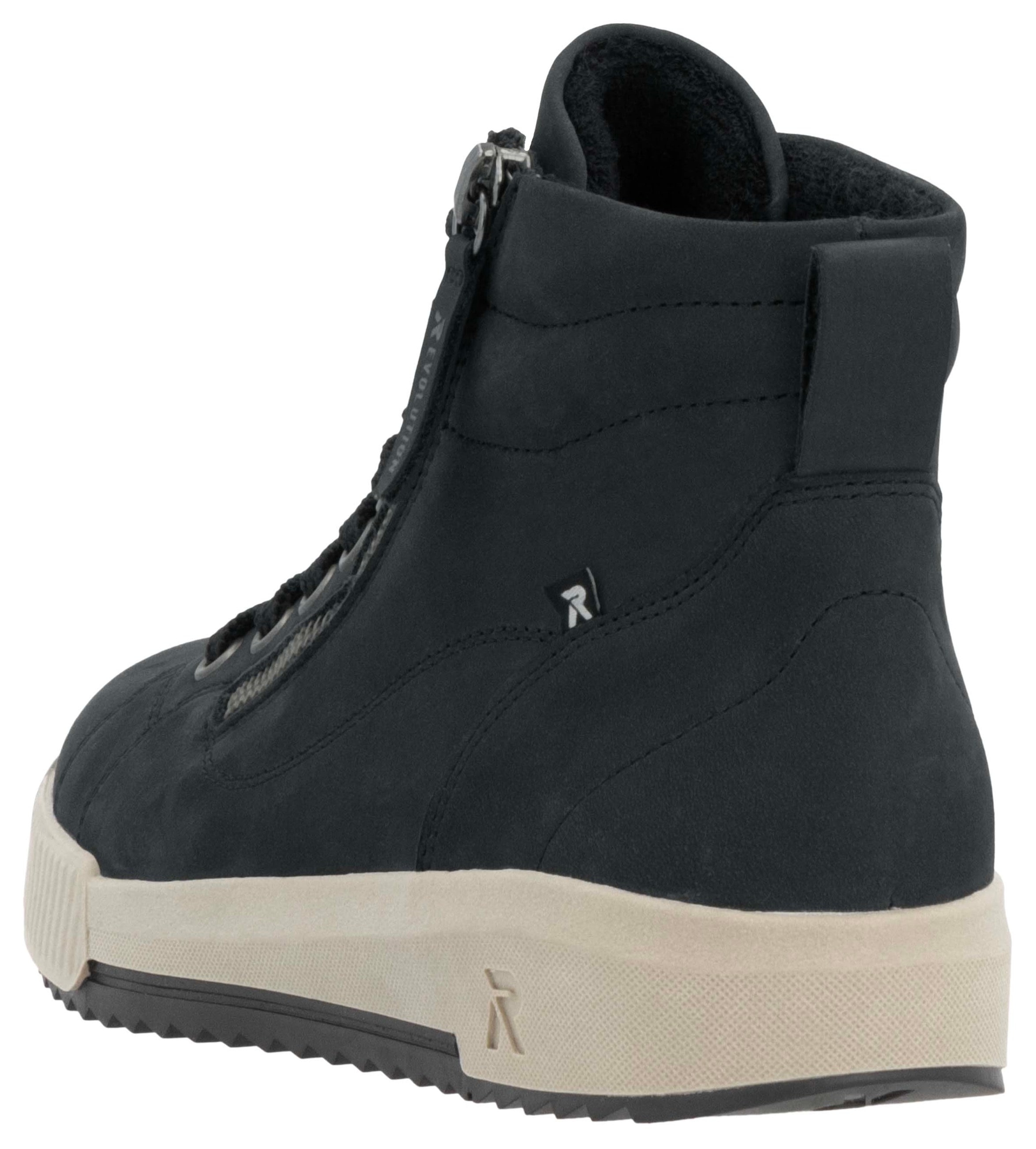 RIEKER Sport Schnürboots, Stiefelette, High Top Sneaker, Freizeitboots mit Reissverschluss