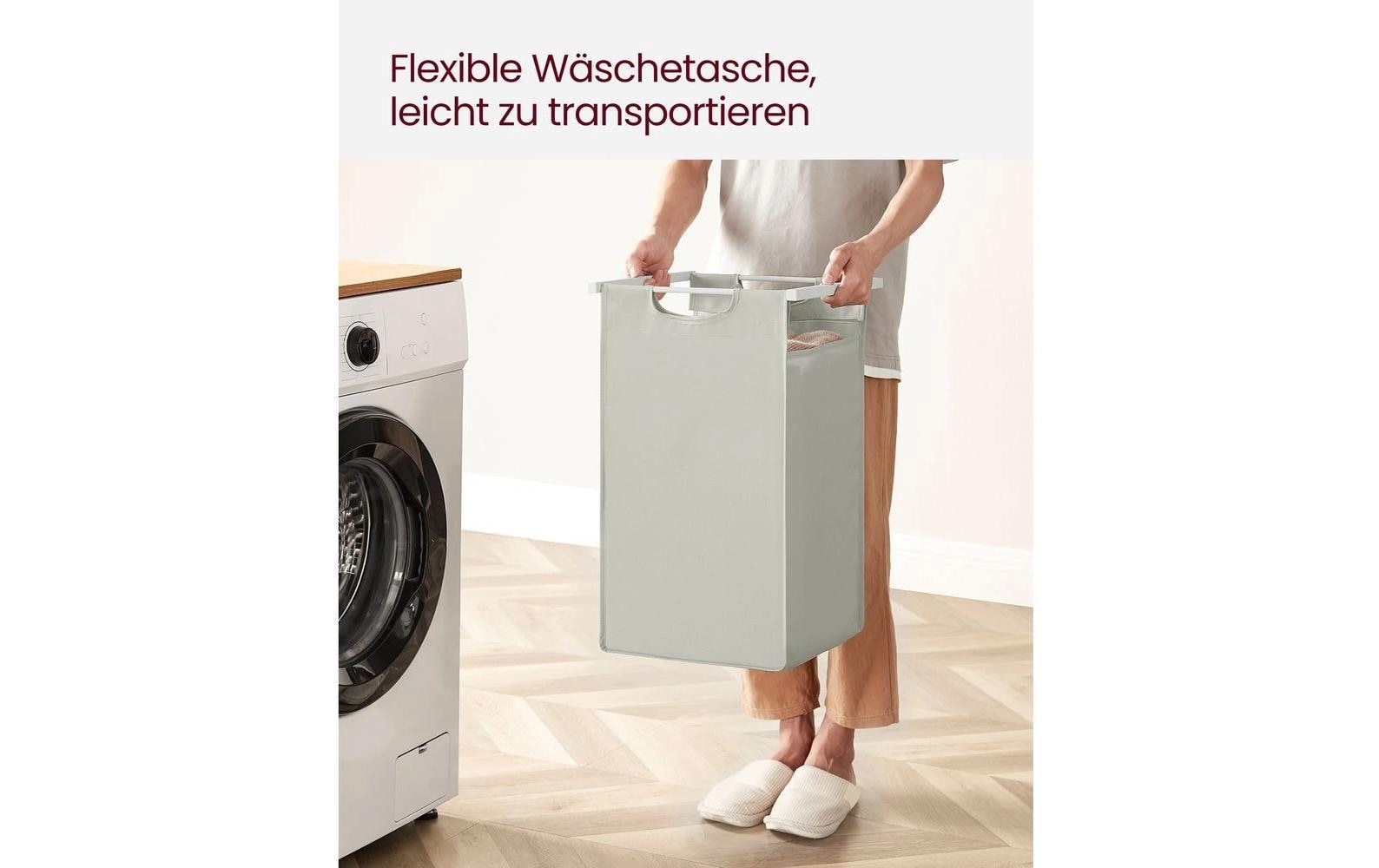 VASAGLE Wäschekorb »mit Ablage 3 x 38 l, Weiss«