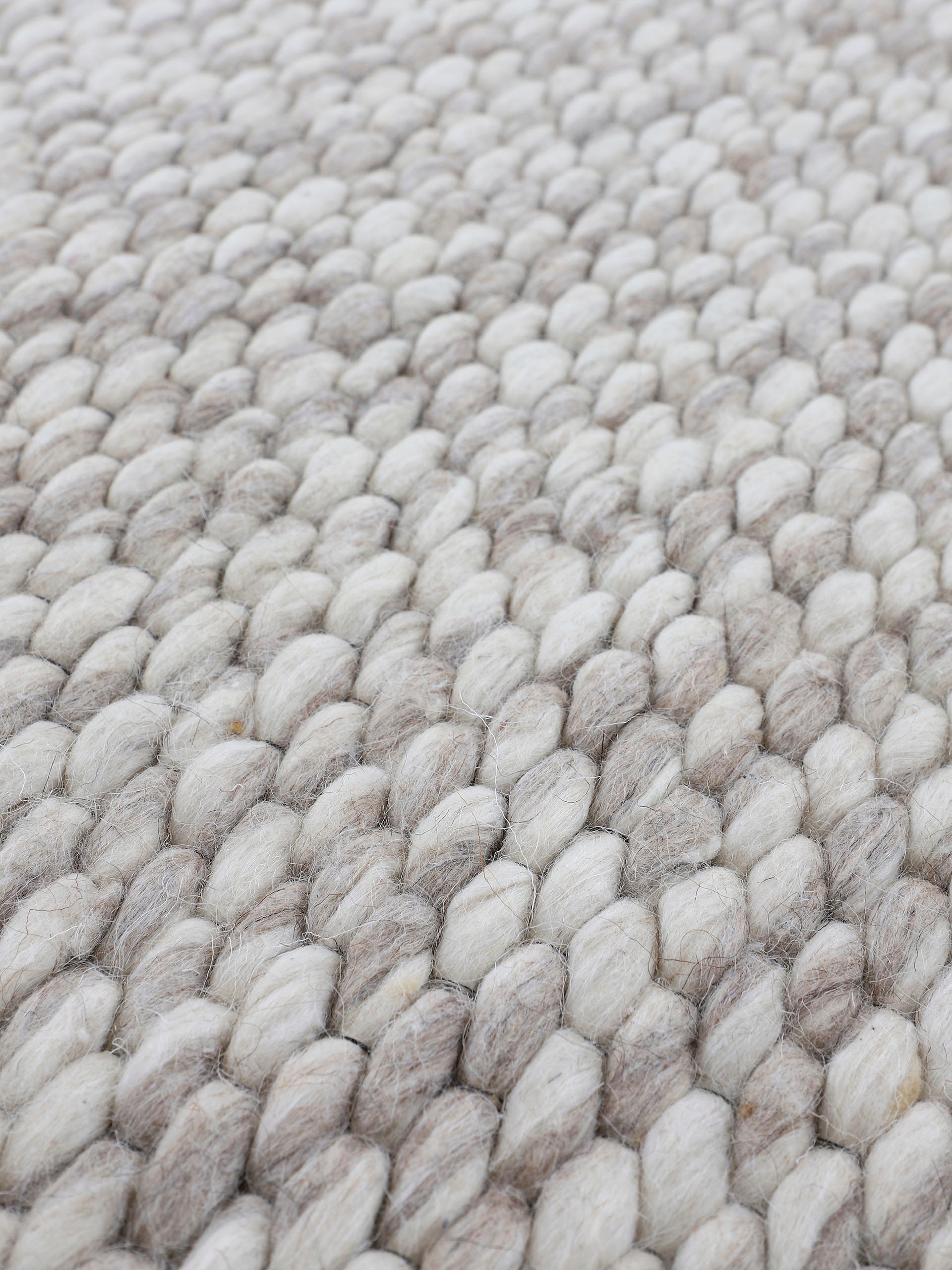carpetfine Wollteppich »Sina«, rund, 14 mm Höhe, grobe Struktur, Zeitloses Design, reine Wolle, Wohnzimmer