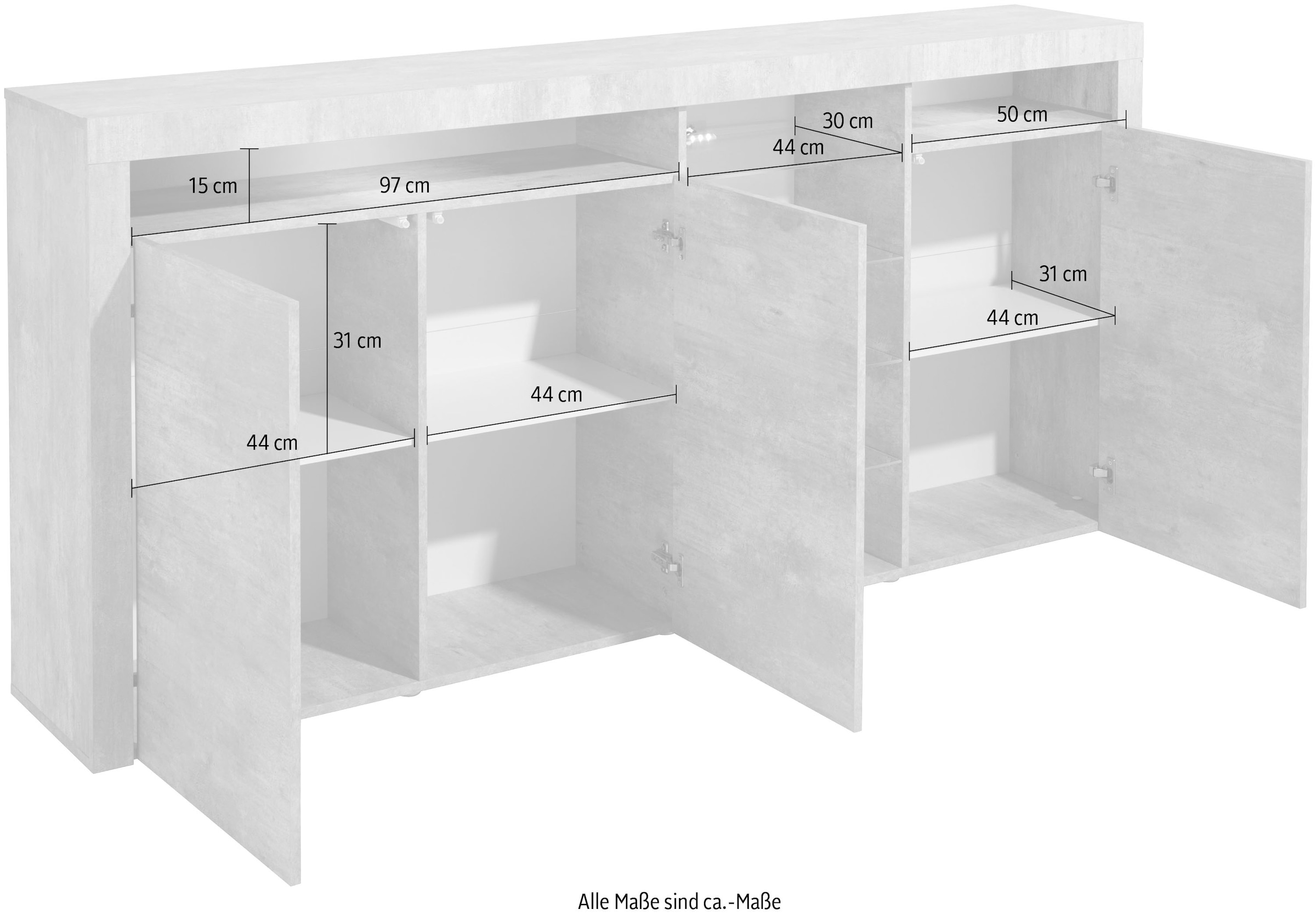 ❤ borchardt Möbel im Breite »Santa Jelmoli-Online 200 Shop cm Highboard Fe«, kaufen