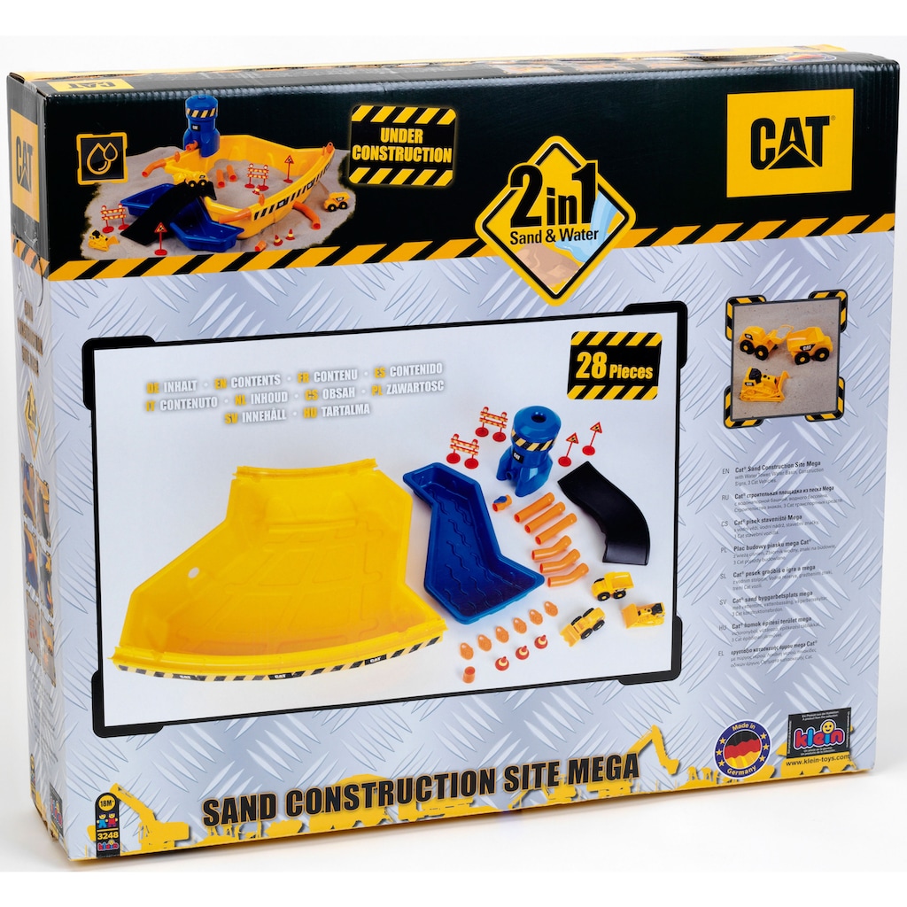 Klein Spielzeug-Radlader »Caterpilar CAT Sandbaustelle Mega«, (Set, 28 tlg.)