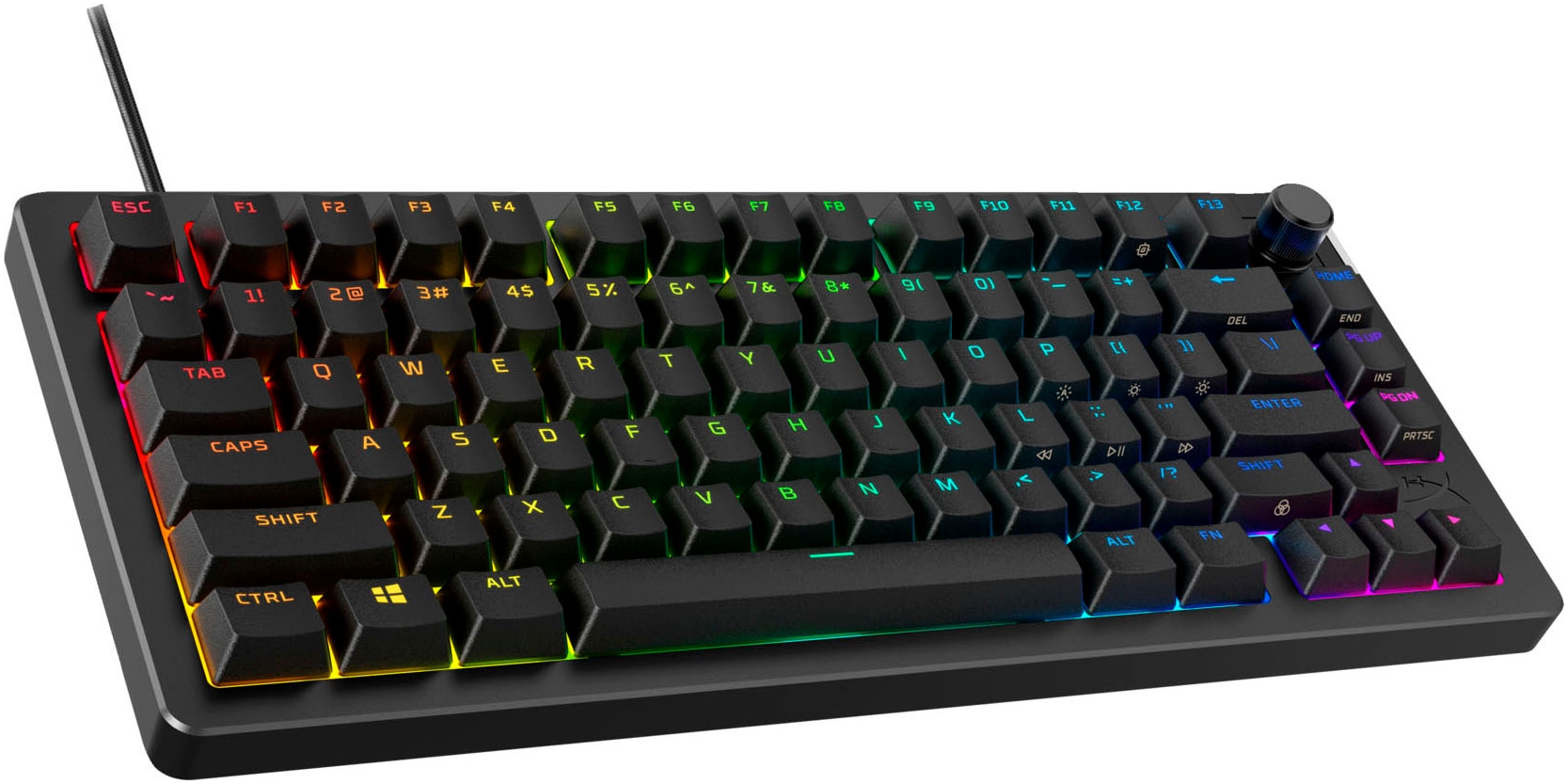 HyperX Gaming-Tastatur »Alloy Rise 75«, (Profil-Speicher-Fn-Tasten-Gaming-Modus-verstellbare Füsse)