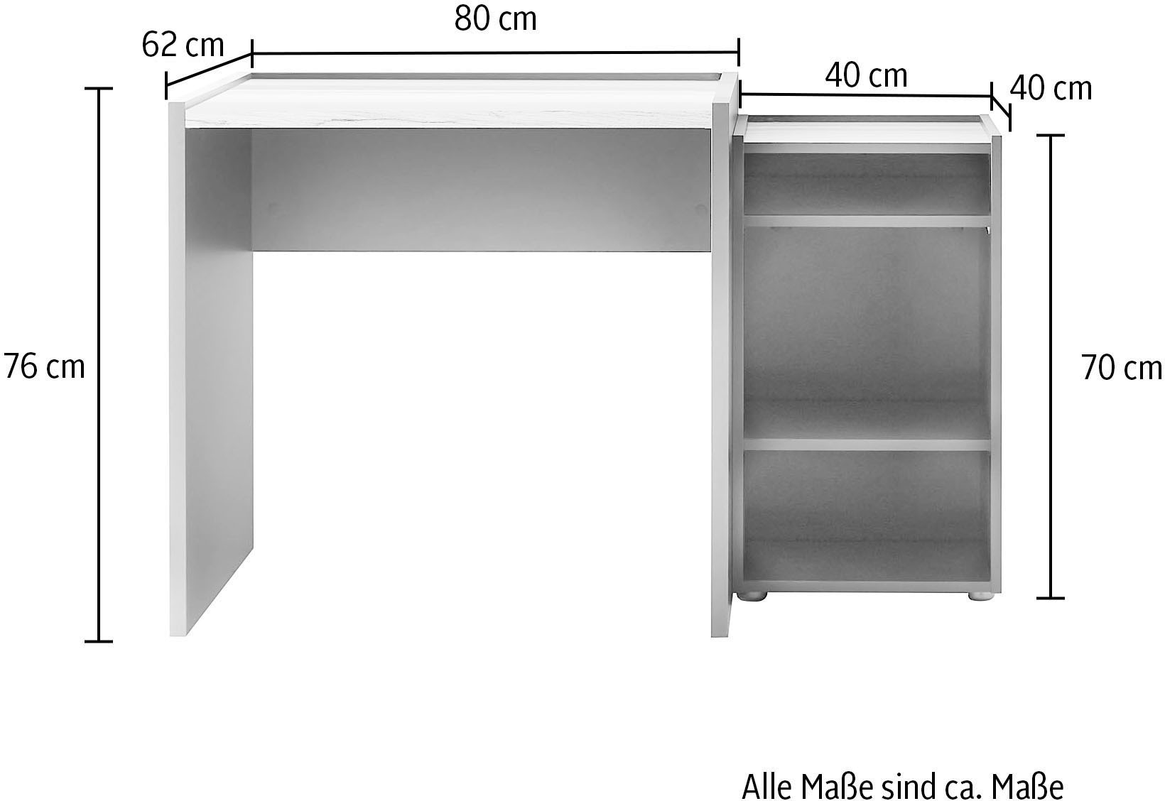 INOSIGN Büromöbel-Set »CITY/GiRON, modernes Design, Homeoff., Büro in zwei Farben/Wotan Eiche«, (Set, 2 tlg.), enthält Schreibtischunterschrank, Schreibtisch, wohnliches Home Office