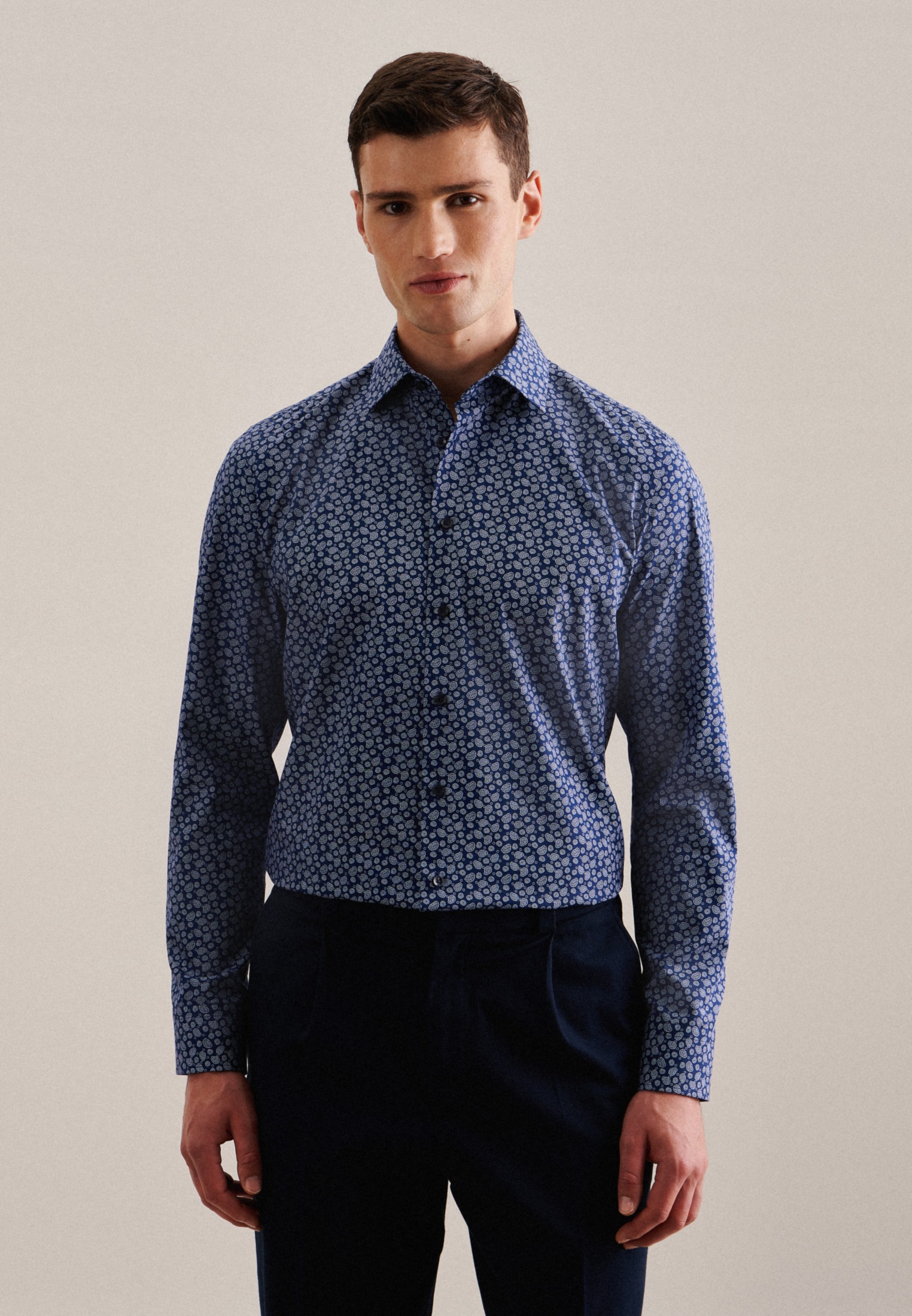 seidensticker Businesshemd »Slim« Slim 1/1 Kentkragen Paisley