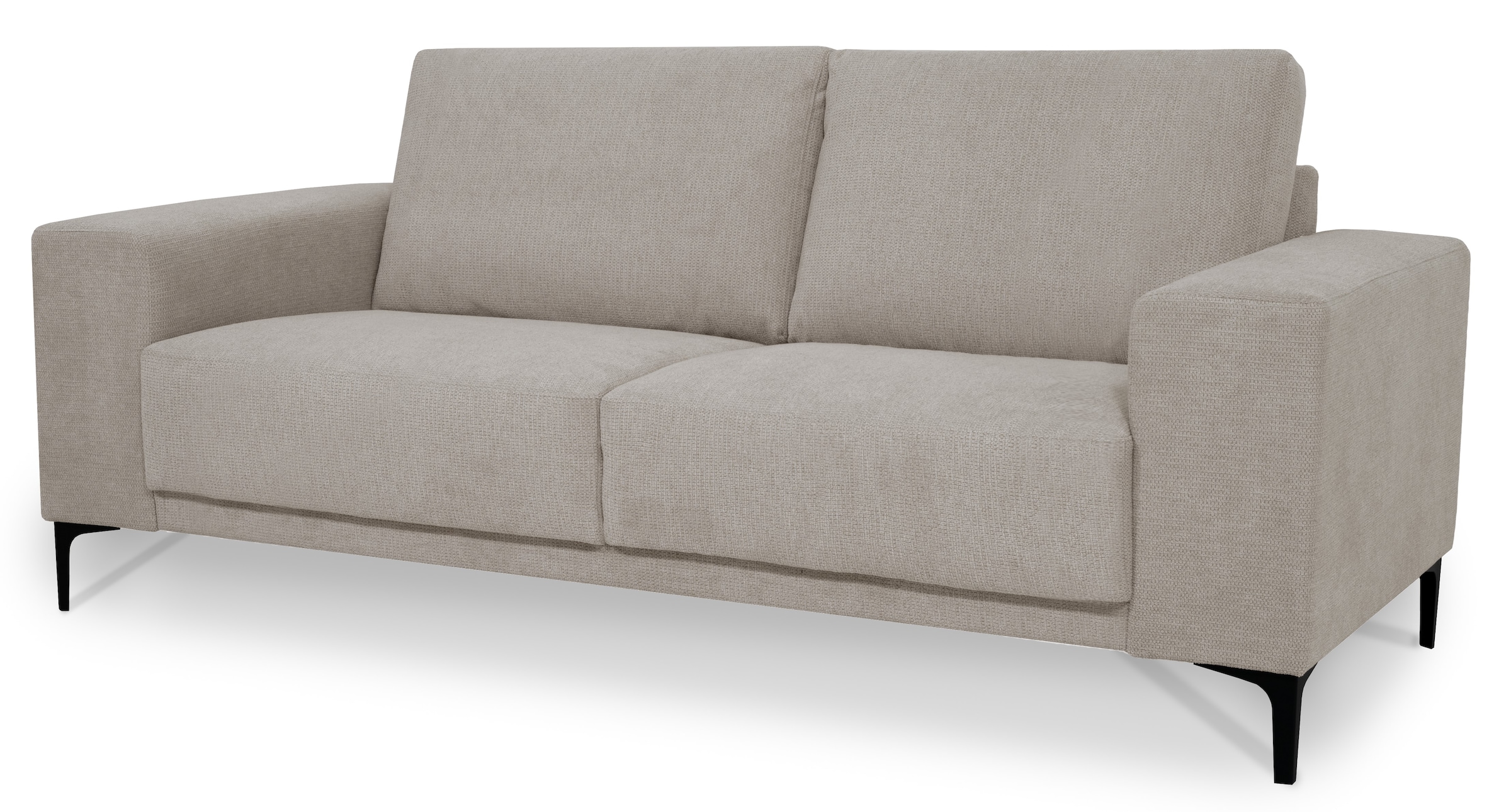 Places of Style 2-Sitzer »Xander«, Breite 164 cm, Webstoff, Soft-Touch Chenille, schwarze Metallfüssen