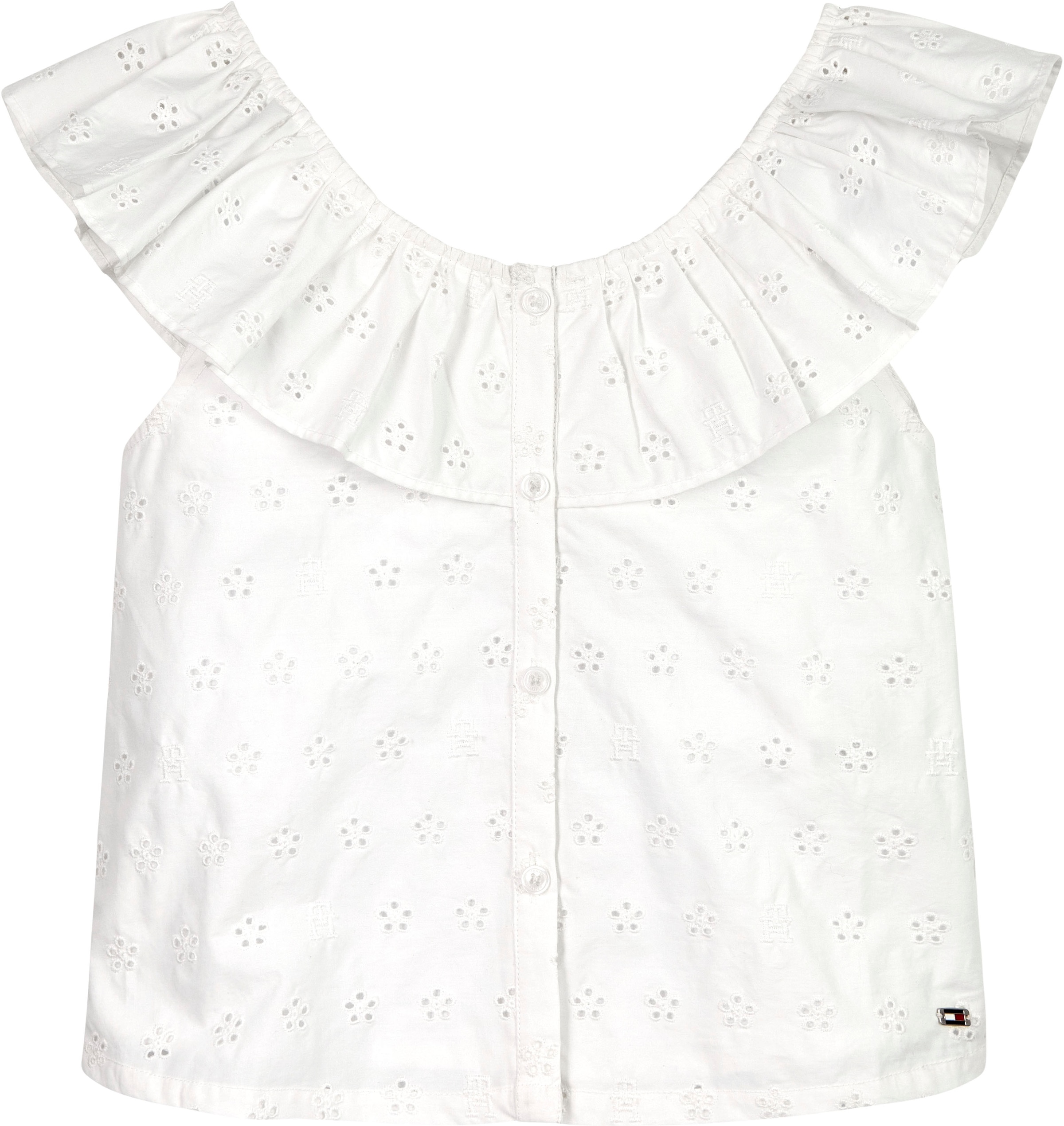 Tommy Hilfiger Babydollshirt »BRODERIE ANGLAISE FRILL TOP«, Kinder bis 16 Jahre