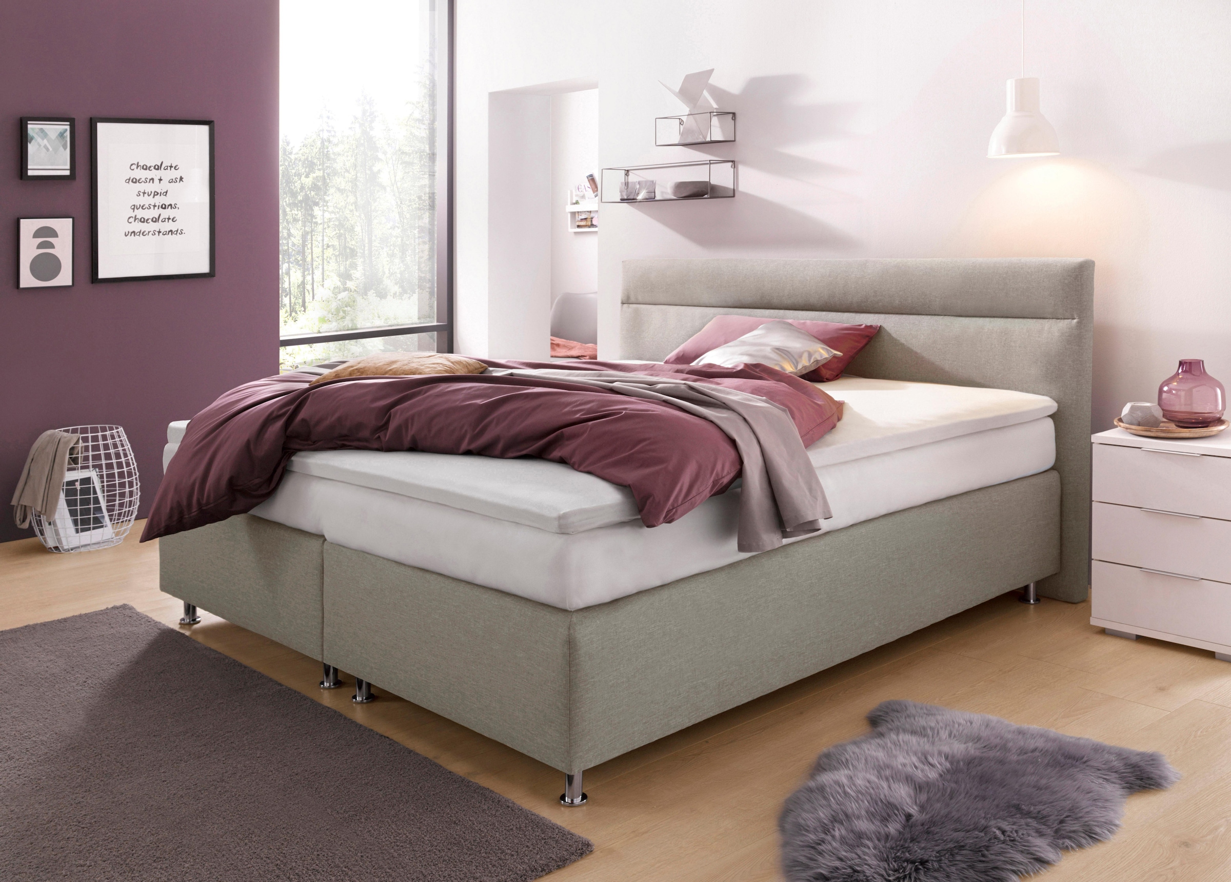 Westfalia Schlafkomfort Boxspringbett wahlweise mit LED-Beleuchtung