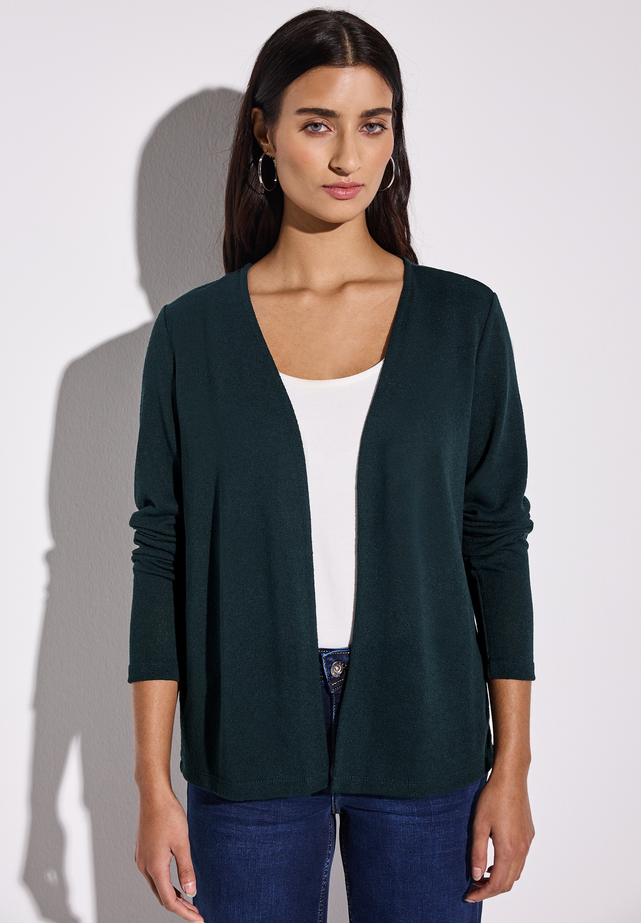 STREET ONE Shirtjacke »NETTE« im Strick Look