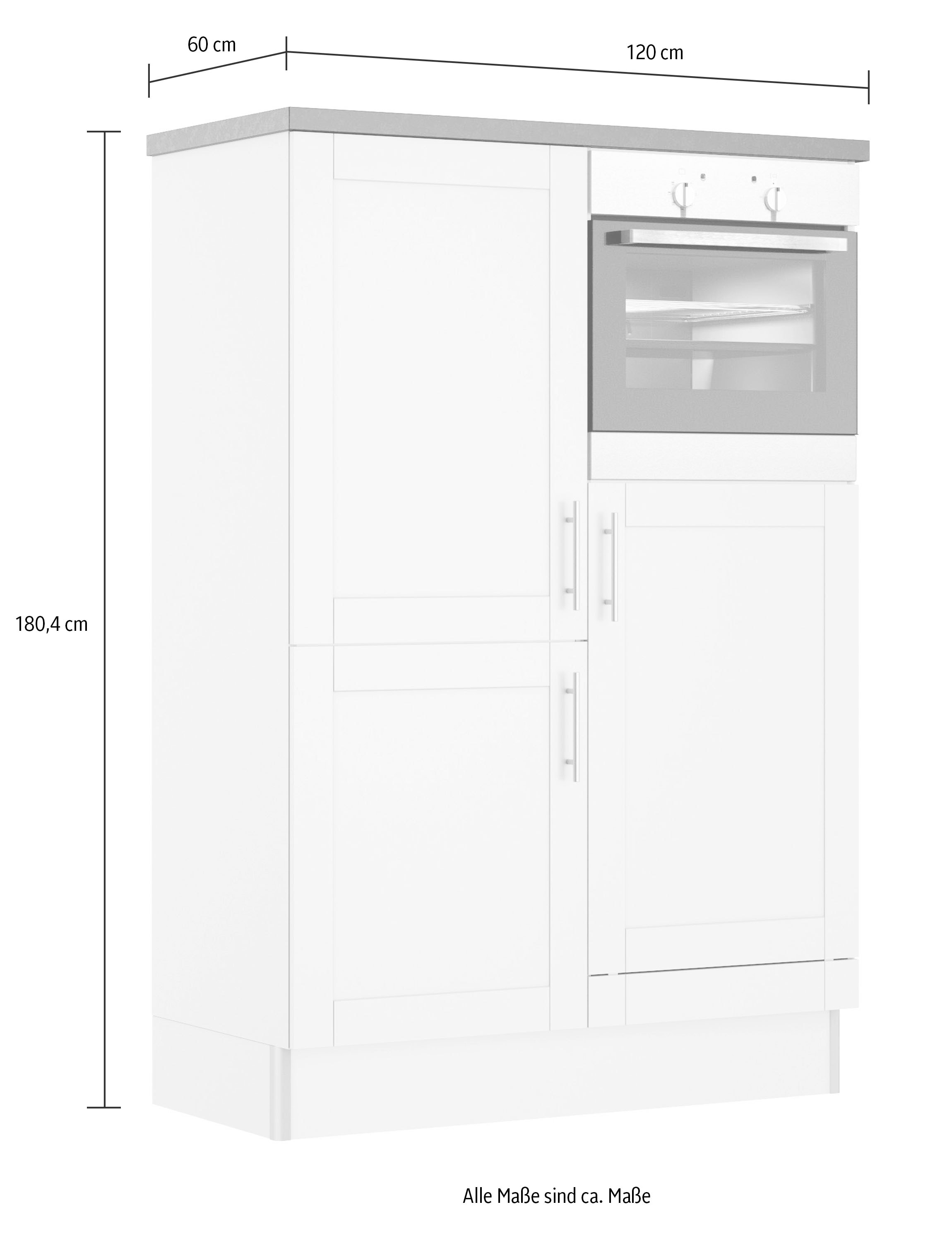 KOCHSTATION Küche »KS-Ahus, Hochschrankmodul«, Breite 120 cm,wahlweise mit E-Geräten,Soft-Close-Funktion