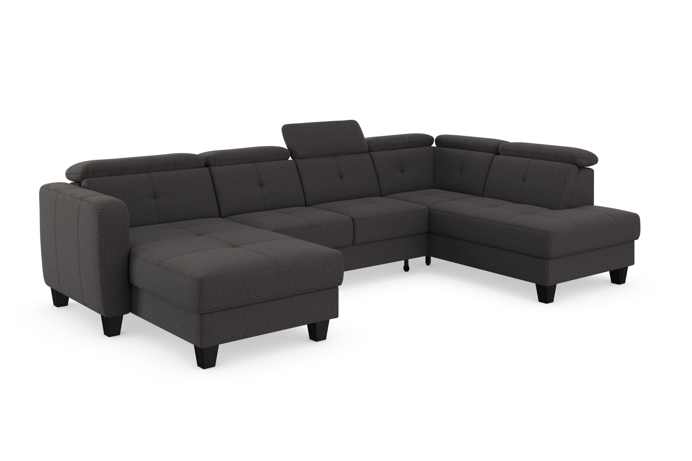 sit&more Wohnlandschaft »Belluci U-Form«, Kopfteilverstellung und Federkern, wahlweise mit Bettfunktion