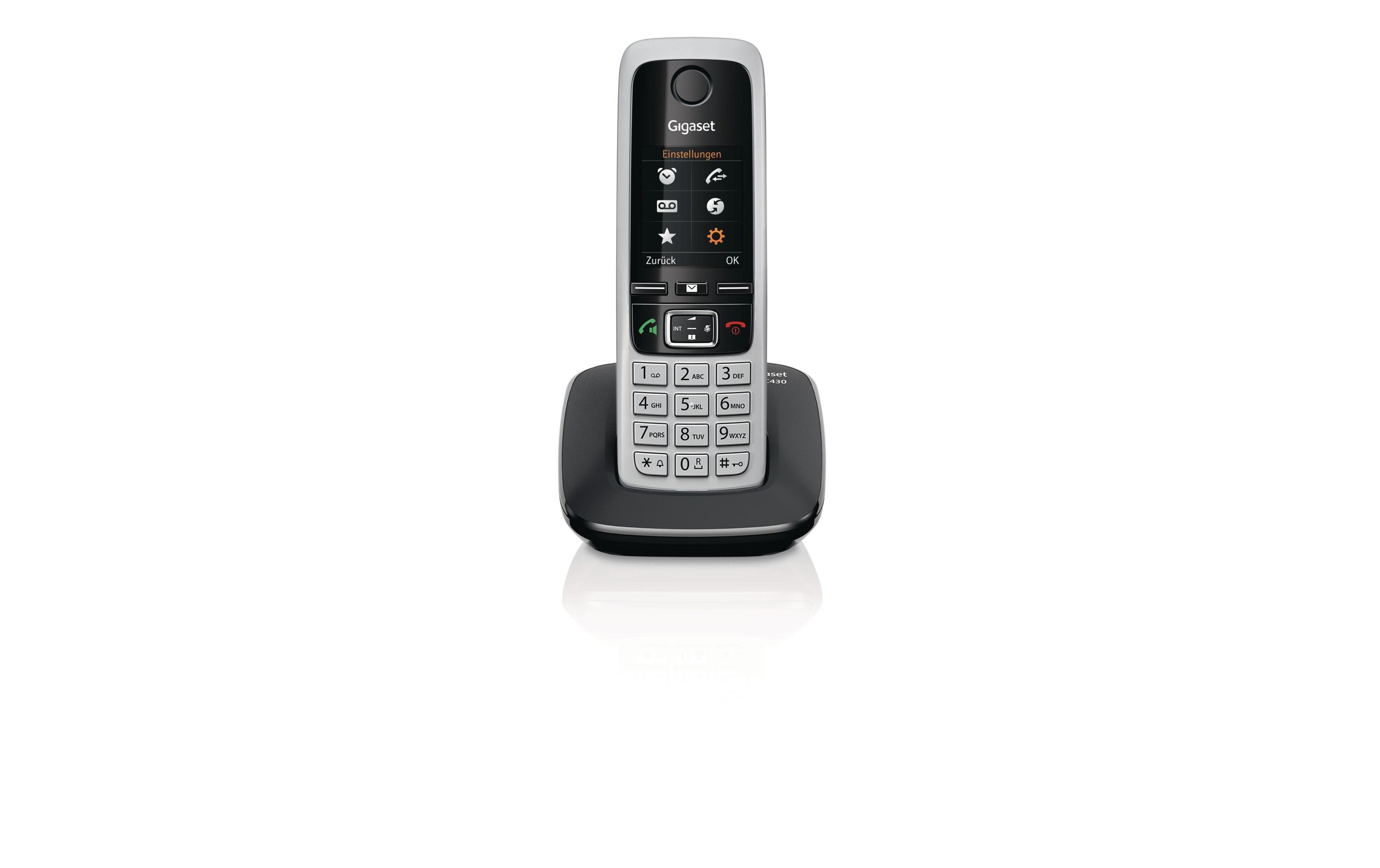 Gigaset Schnurloses DECT-Telefon »C430 Schwarz Silberfarben«
