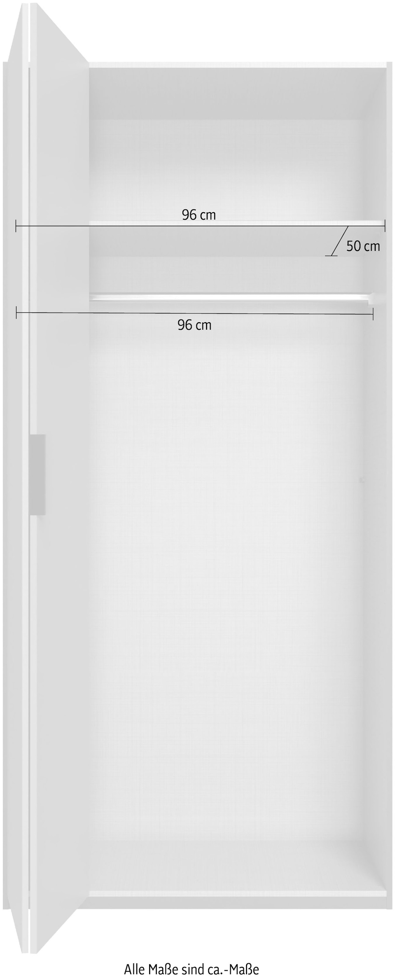 Wimex Kleiderschrank »Oxford by fresh to go, in 3 Breiten, Made in Germany«, (wahlweise mit oder ohne Spiegel), mit hochwertigen Falttüren für den perfekten Überblick