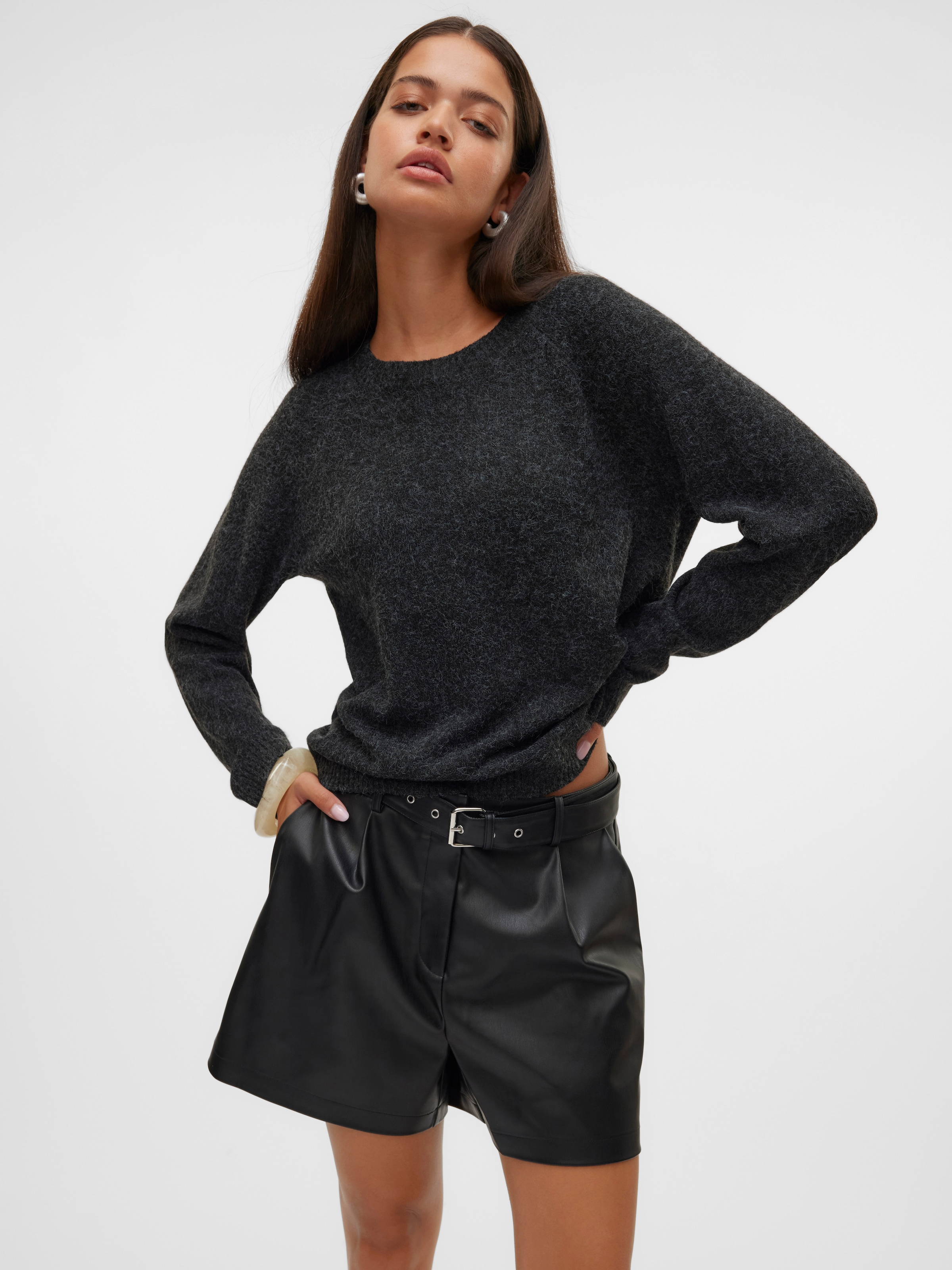 Vero Moda Rundhalspullover »VMDOFFYSHINE LS O-NECK BLOUSE REP NOOS«