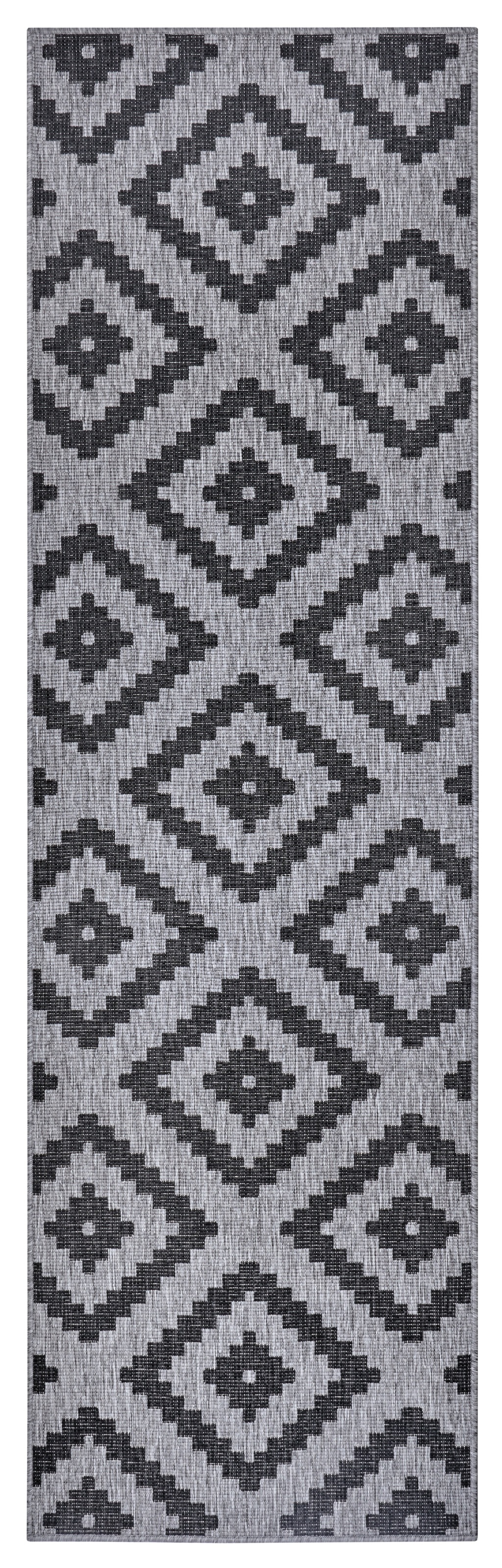 NORTHRUGS Teppich »Malta Wendeteppich«, rechteckig, 5 mm Höhe, In-& Outdoor, Wetterfest, Balkon, Terrasse, Raute, Läufer, Wohnzimmer