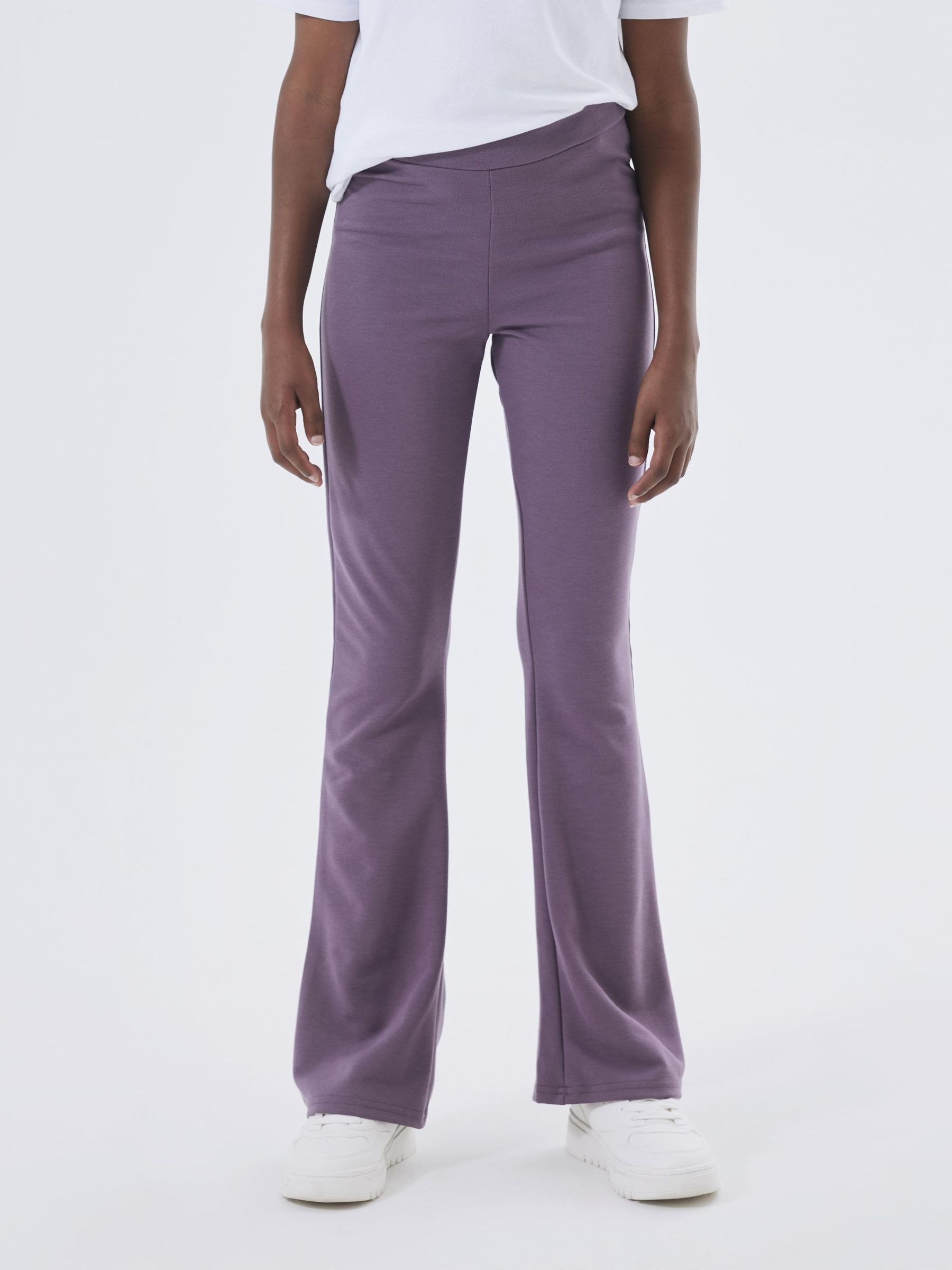 Name It Jerseyhose »NKFFRIKKALI für Mädchen mit ausgestelltem Bein und Viskose« unifarben, casual, ausgestellt, Viskosemix, ohne Kragen
