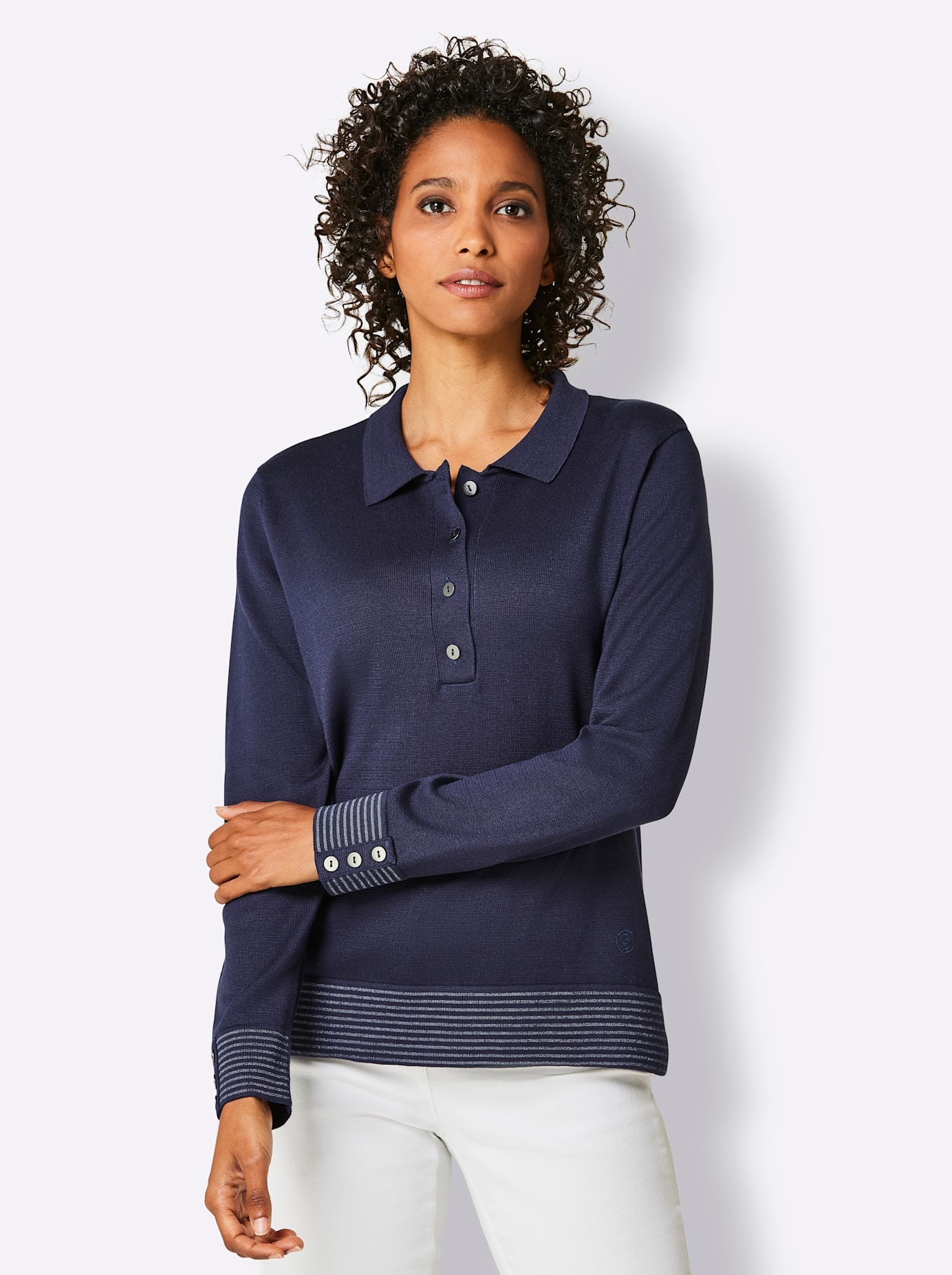 CREATION L PREMIUM Polokragenpullover »Baumwoll-Pullover«
