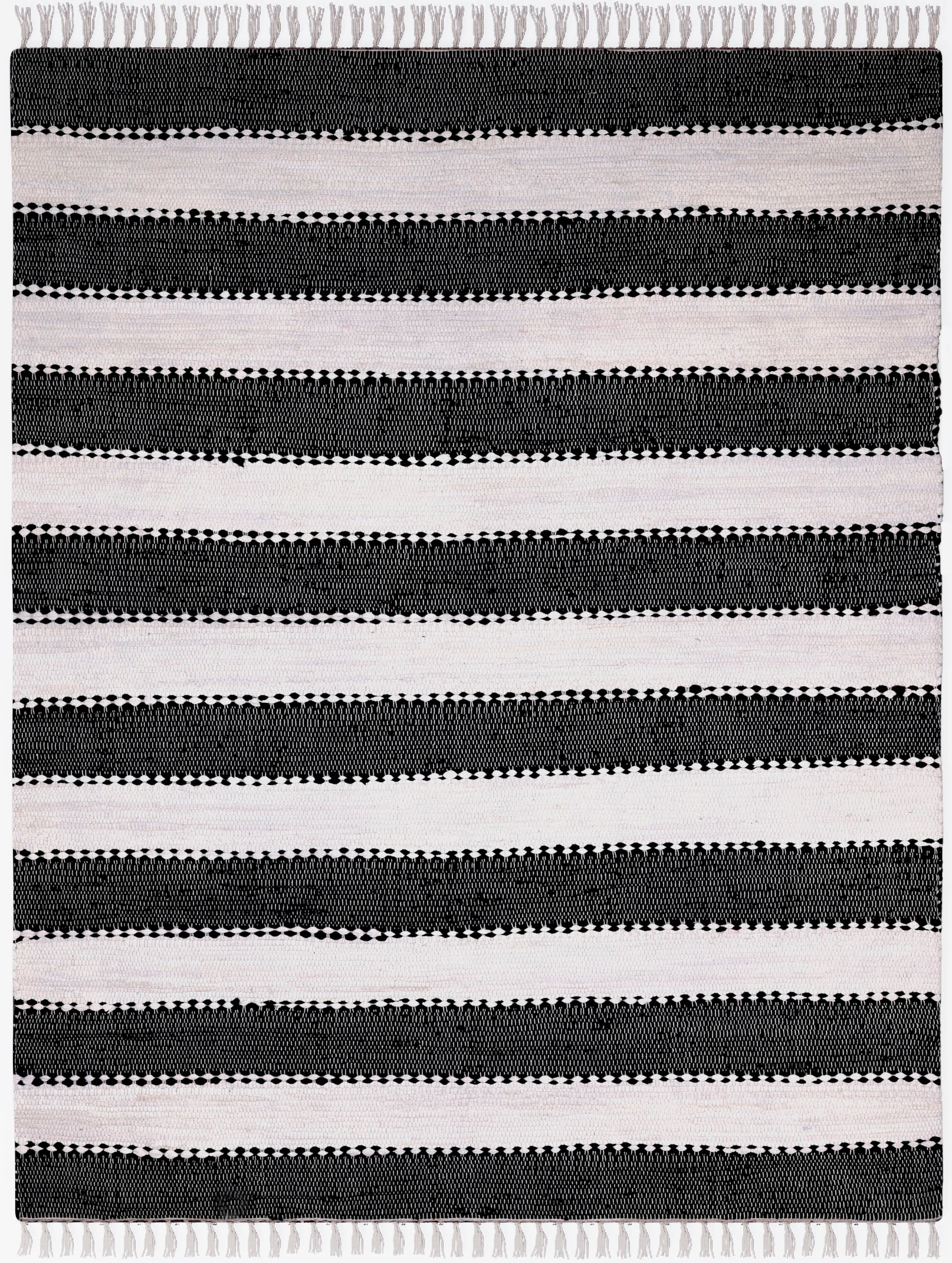 Myflair Möbel & Accessoires Teppich "Karim" rechteckig 10 mm Höhe Handweb Teppich, gestreift, 90% Baumwolle, handgewebt, mit Fransen