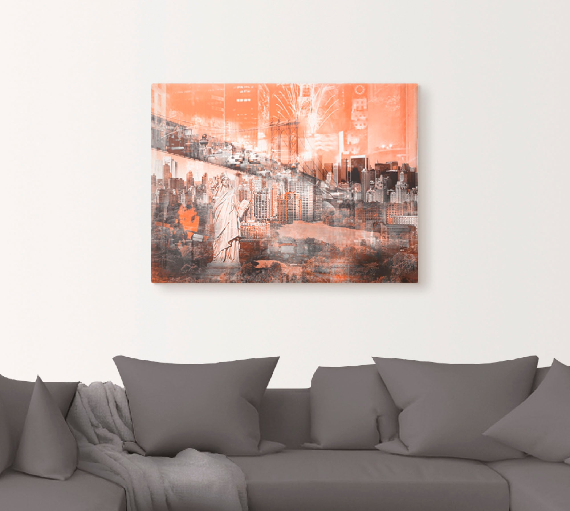 Artland Wandbild »New York Skyline Collage III«, Amerika, (1 St.), als Leinwandbild, Wandaufkleber oder Poster in versch. Grössen