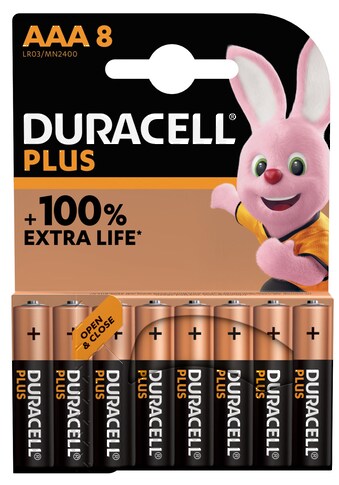Duracell Batterie »NEU 8er Pack Plus AAA Mignon Alkaline, 1.5V LR6 MN1500«, LR03,... kaufen