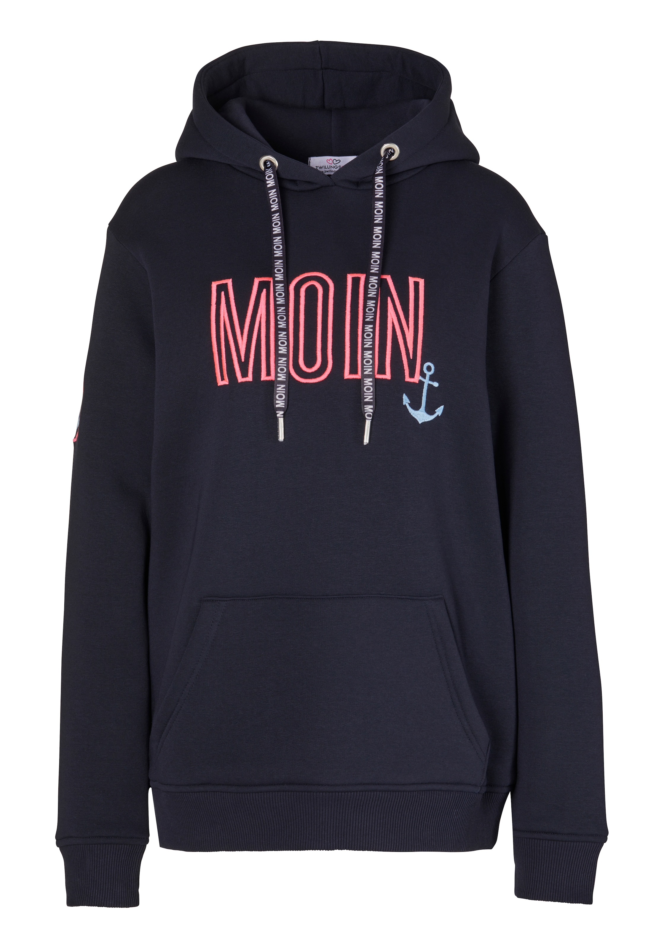 Zwillingsherz Hoodie »Limited Edition«, mit Kapuze, gesticktem "MOIN" und Anker Motiv