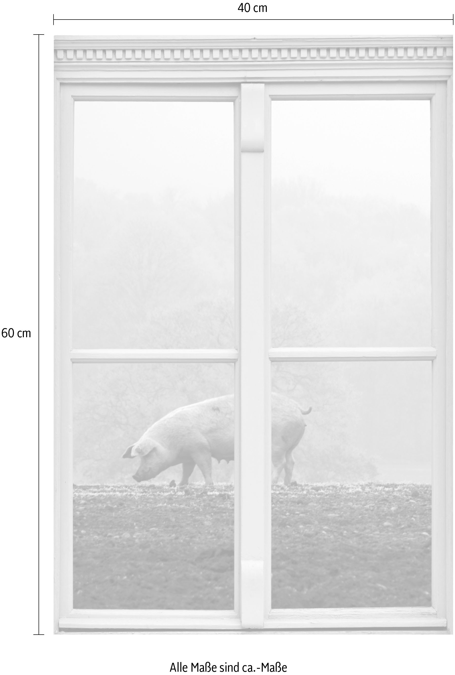 queence Wandsticker »Schwein«, Wandsticker, Wandbild, selbstklebend, 3D, Fenster
