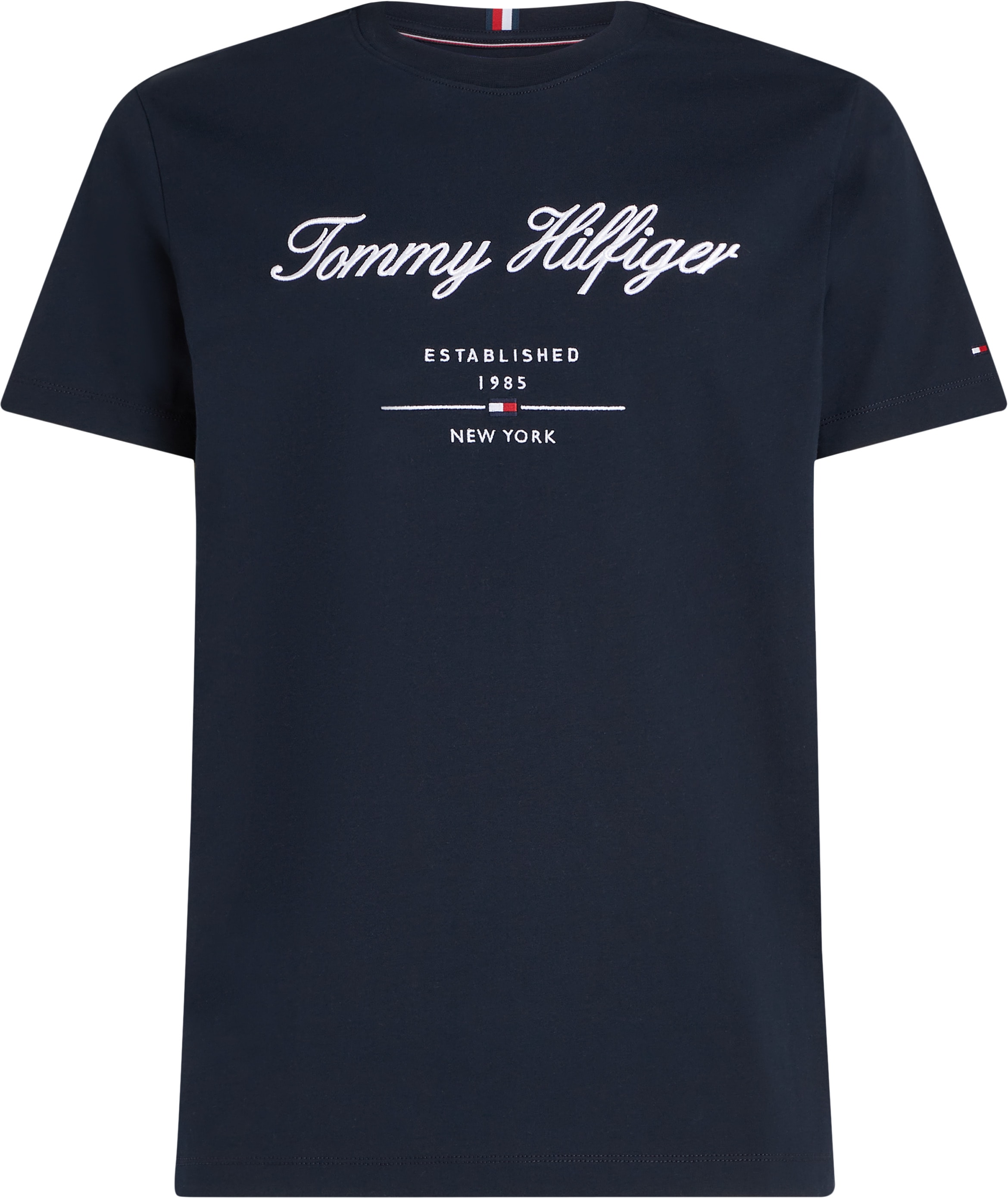 Tommy Hilfiger Big & Tall Rundhalsshirt »BT-SCRIPT LOGO TEE-B«, in Grossen Grössen, Logostickerei
