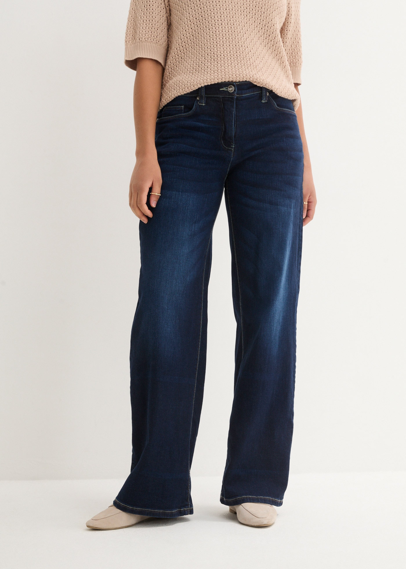 bonprix Weite Jeans Loose Fit Passform, mit Stretch-Material, mit Bequembund