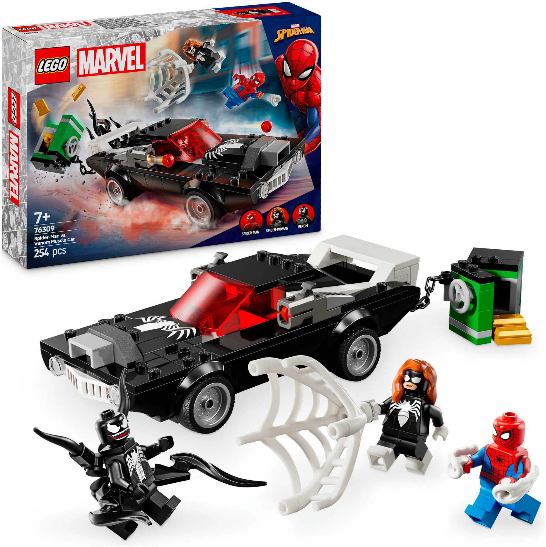 LEGO Konstruktionsspielsteine "Spider-Man vs. Venom Muscle-Car (76309), LEGO Super Heroes" Made in Europe