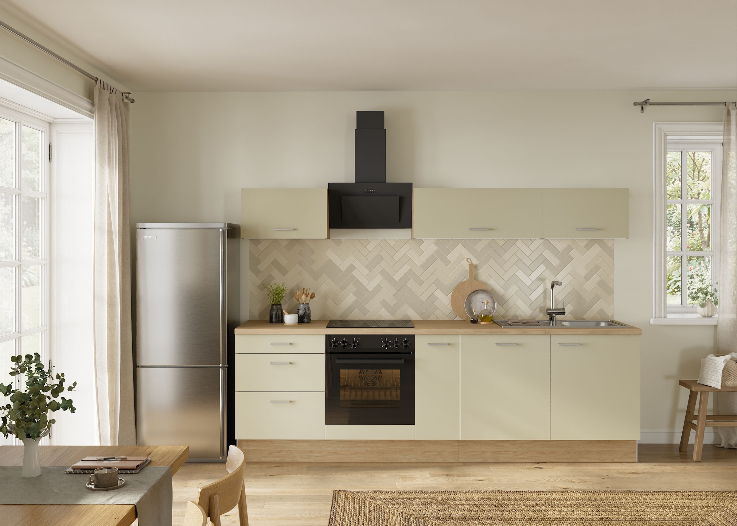 KOCHSTATION Küchenzeile "KS-Sion" Breite 270 cm, schnelle Montage mit OPTIsnap, wahlweise mit E-Geräten