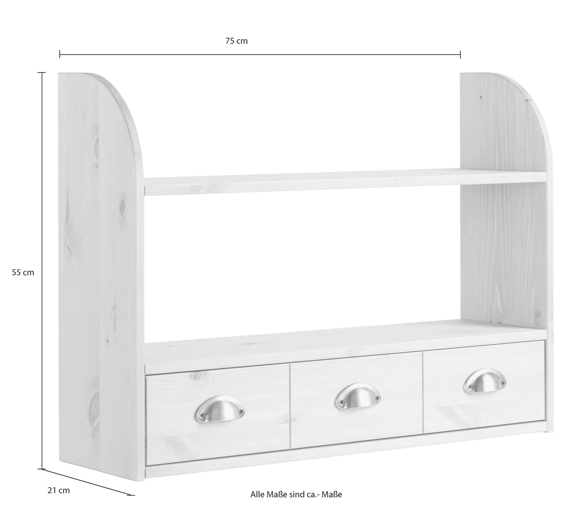Schublade, Kiefer, cm massiver breit, | breite Home affaire online 75 Metallgriffe bestellen 1 »Oslo«, Jelmoli-Versand aus Hängeregal