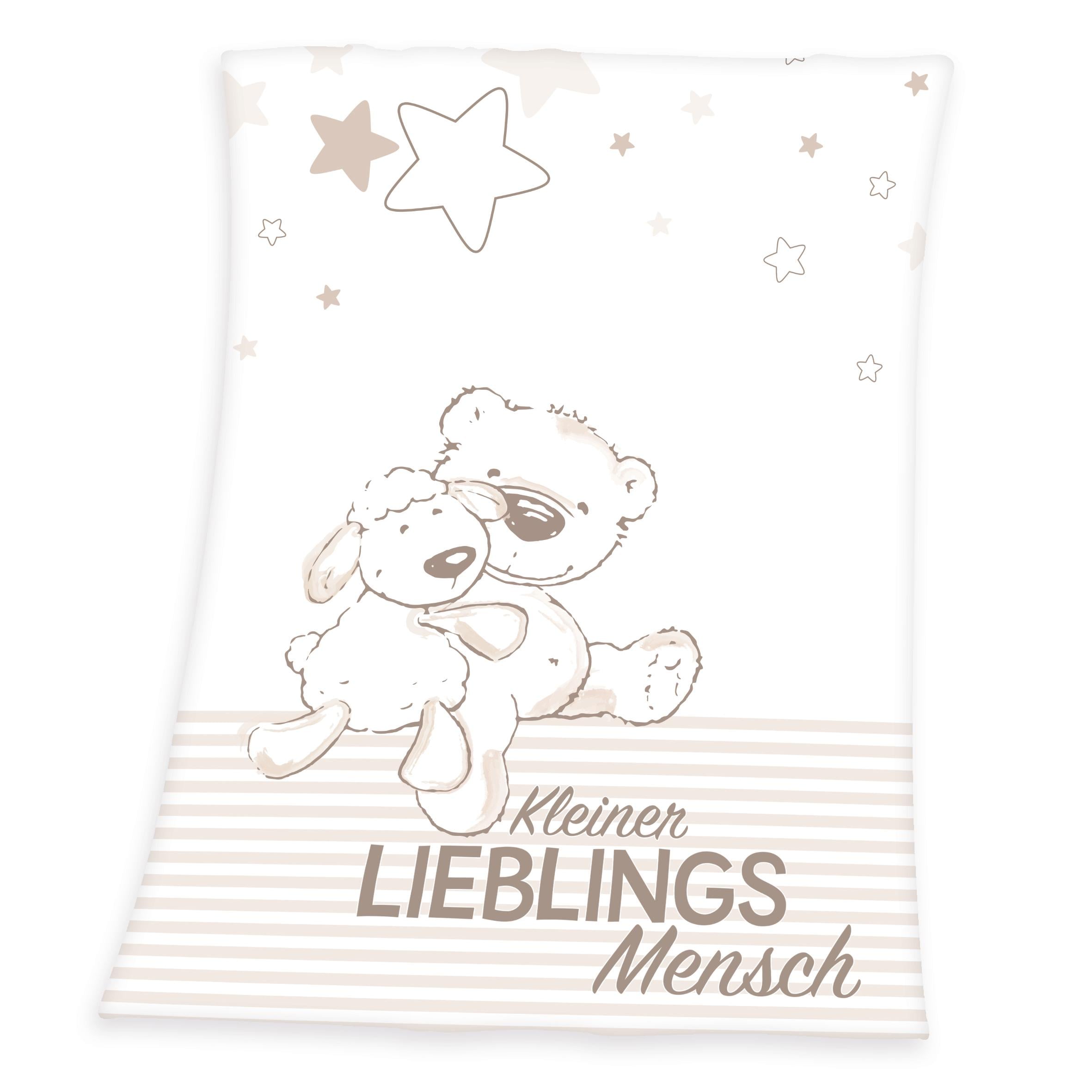 ✵ Herding Babydecke »Kleiner Lieblingsmensch«, mit Teddy und Schaf,  Kuscheldecke günstig kaufen | Jelmoli-Versand