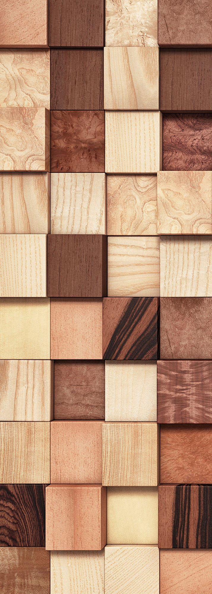 Komar Fototapete »Digitaldruck Vlies - Lumbercheck - Grösse 100 x 280 cm«, bedruckt, Wohnzimmer, Schlafzimmer