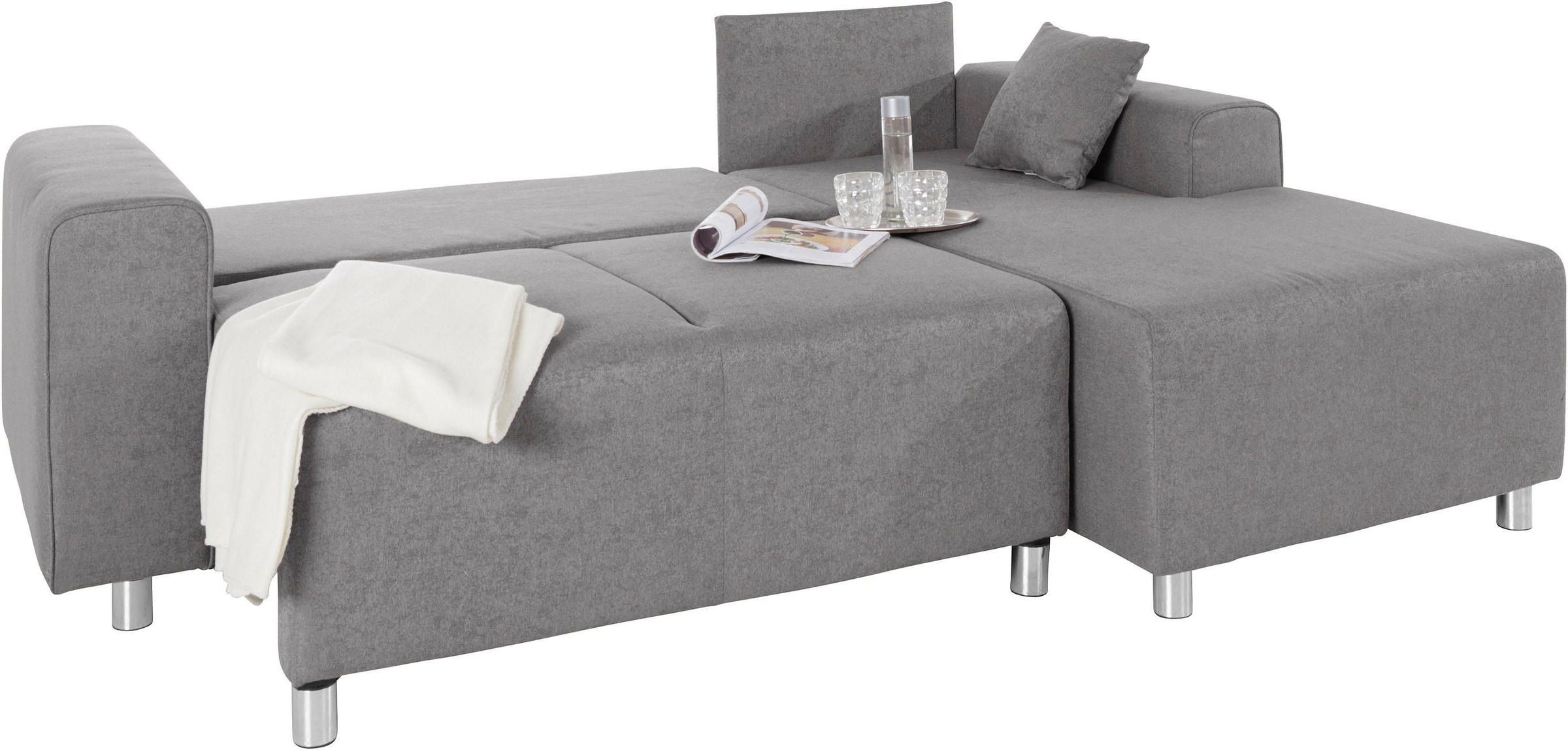 Guido Maria Kretschmer Home&Living Ecksofa »Györ«, L-Form, wahlweise mit Bettfunktion und Bettkasten incl. 2 Zierkissen