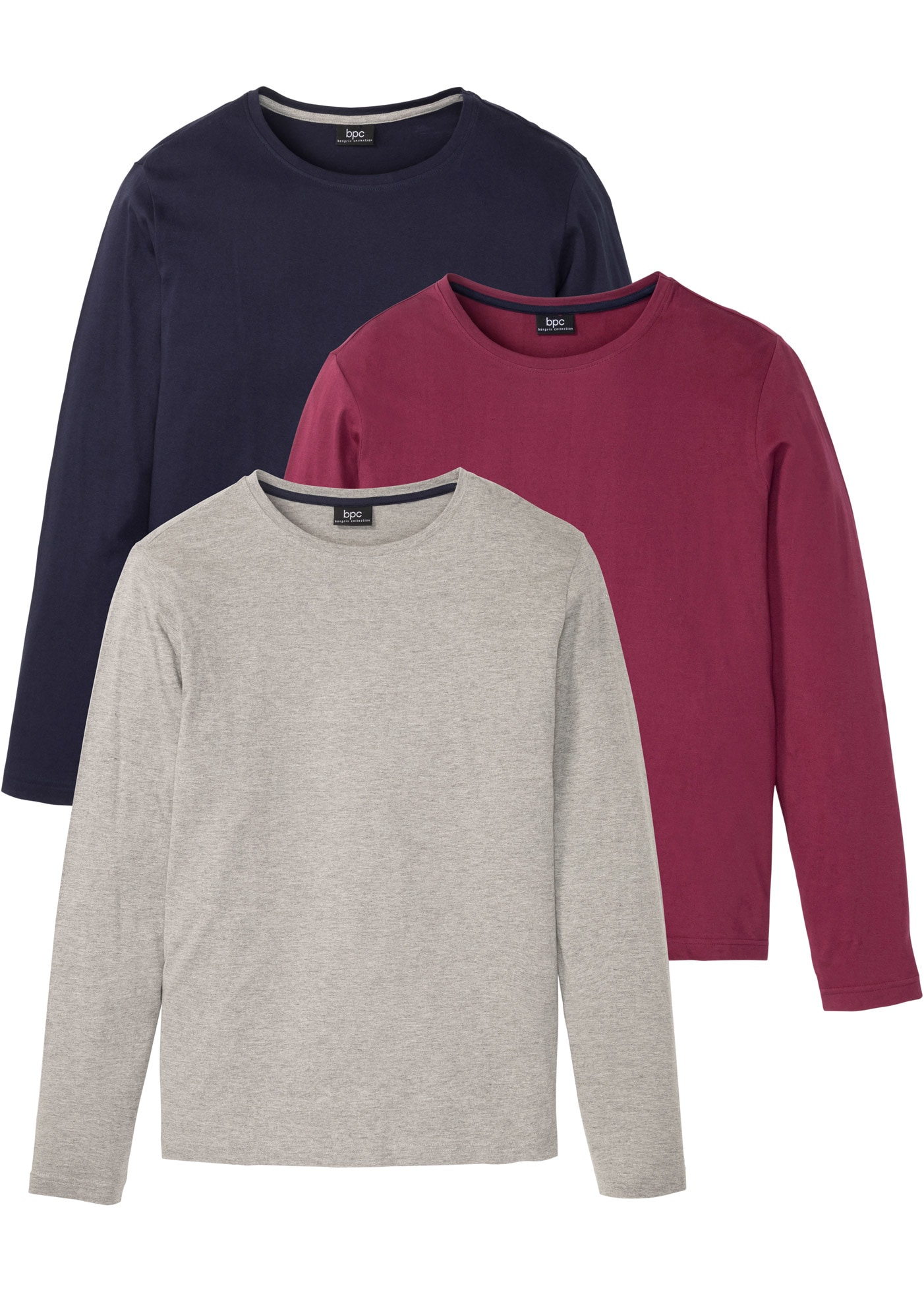 bonprix Langarmshirt »Langarmshirt (3er Pack)« Packung, 3, 3 Stk. Langarmshirt (3er Pack)
