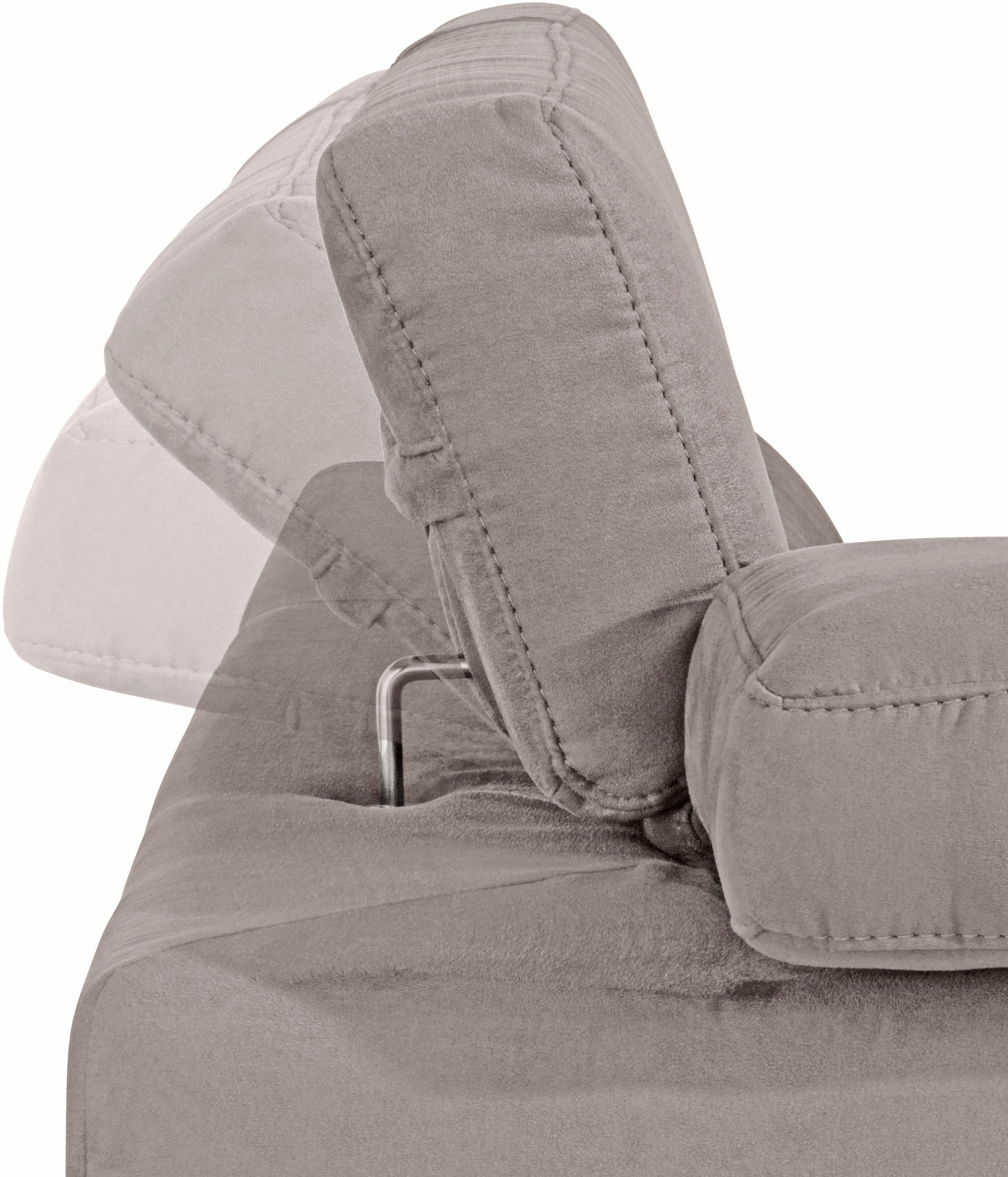 COTTA Polstergarnitur »Speedway L-Form«, (Set), Set bestehend aus: Ecksofa mit Kopfteilverstellung & Hocker