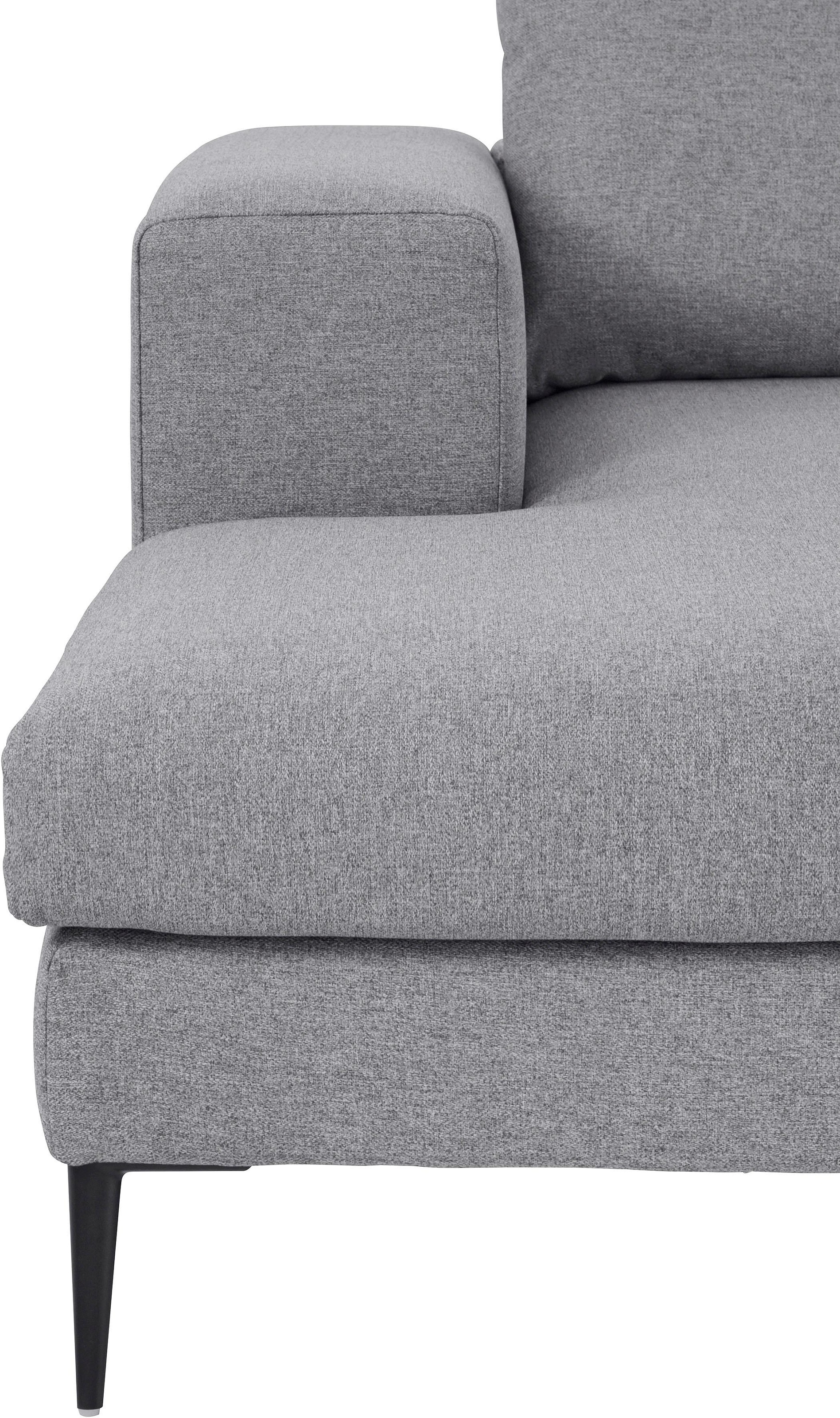 INOSIGN Ecksofa »Aurora, L-Form, mit extra breiter Recamiere, 324 x 170 cm (BxT)«, Designsofa mit tollem Sitzkomfort, extra hohe Metallfüsse schwarz