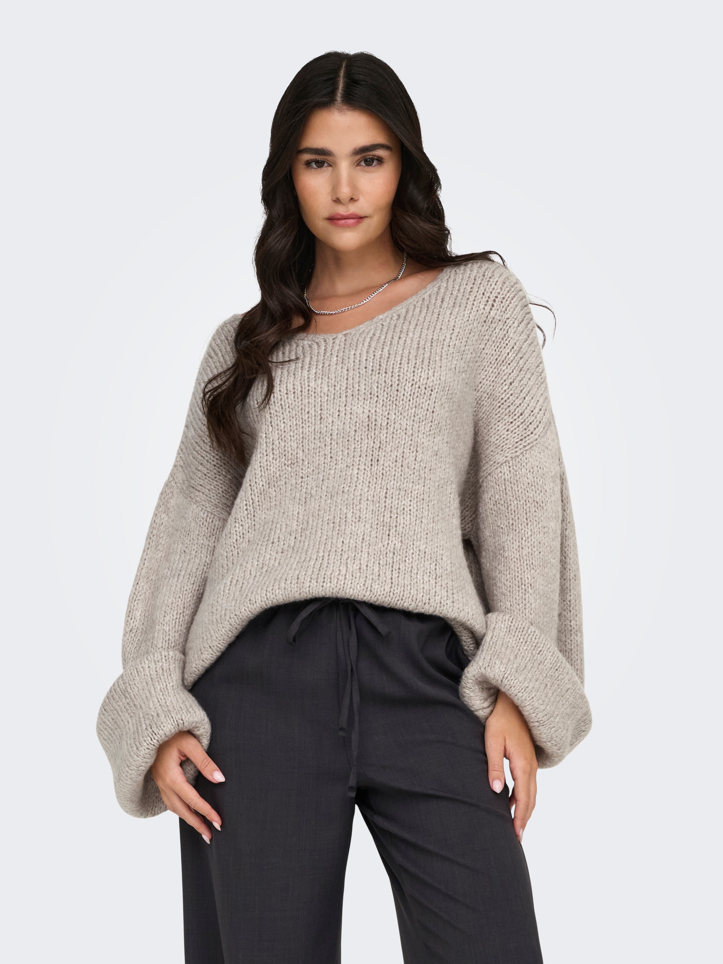 JDY V-Ausschnitt-Pullover »JDYDINEA L/S REVERSIBLE PULLOV. KNT NOOS« der V-Ausschnitt kann vorn und hinten getragen werden