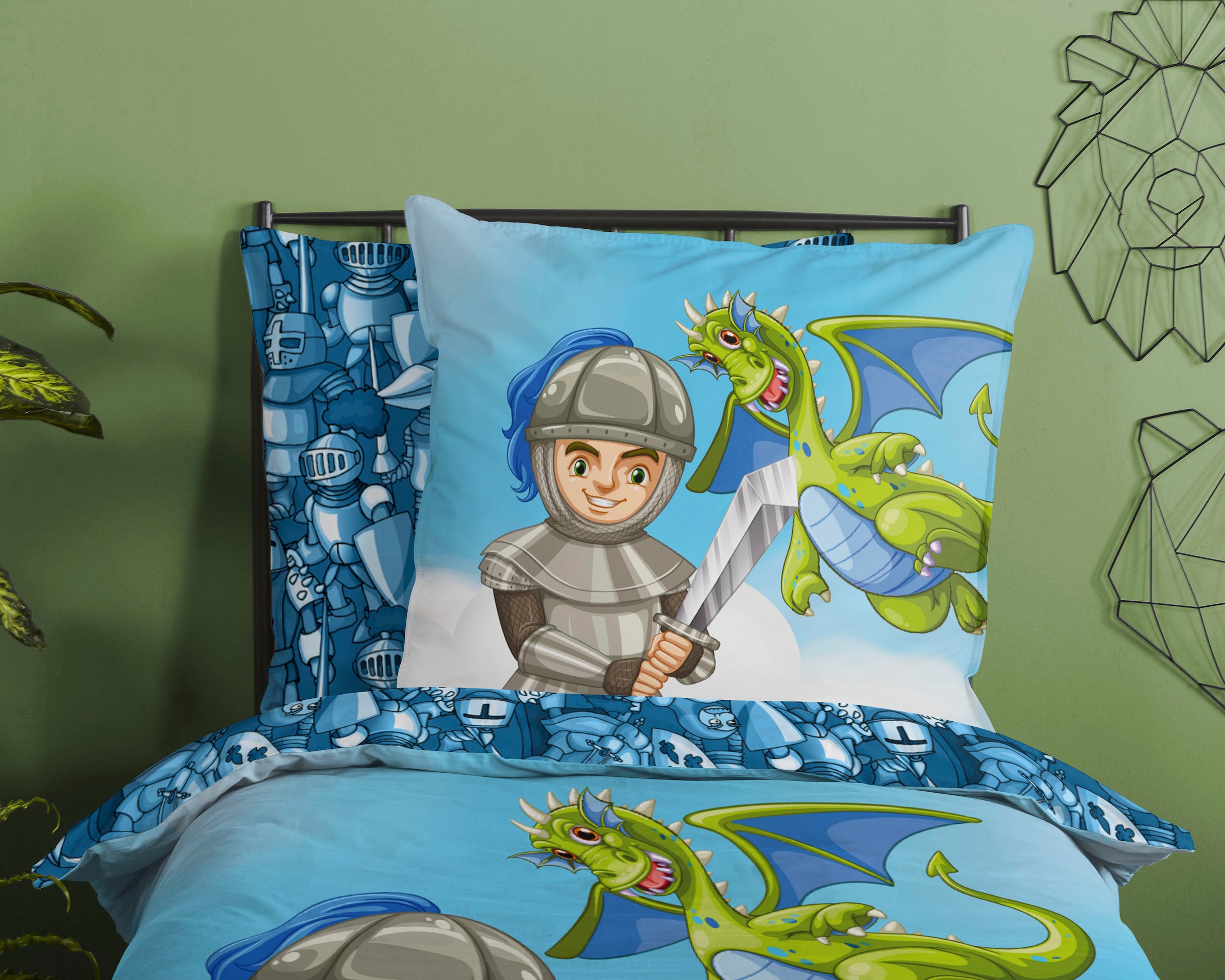 good morning Kinderbettwäsche »Knight«, Baumwolle, 135x200, Reissverschluss, Wendeoptik, Kind, Junge, Ritter
