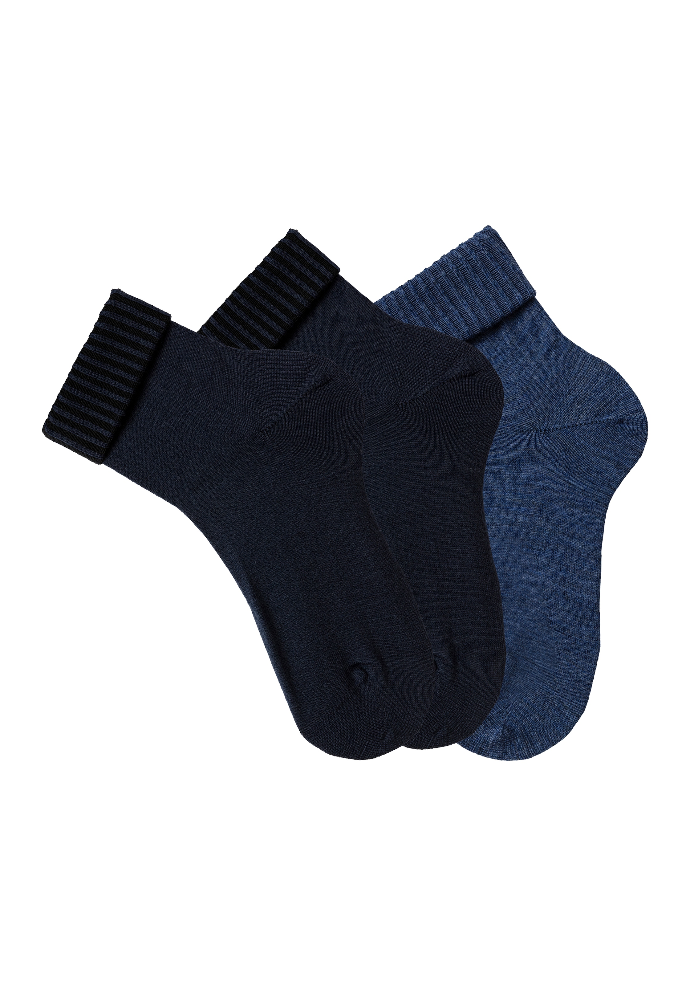 Lavana Umschlagsocken, (Packung, 3 Paar), fein gestrickt mit 53% Wolle