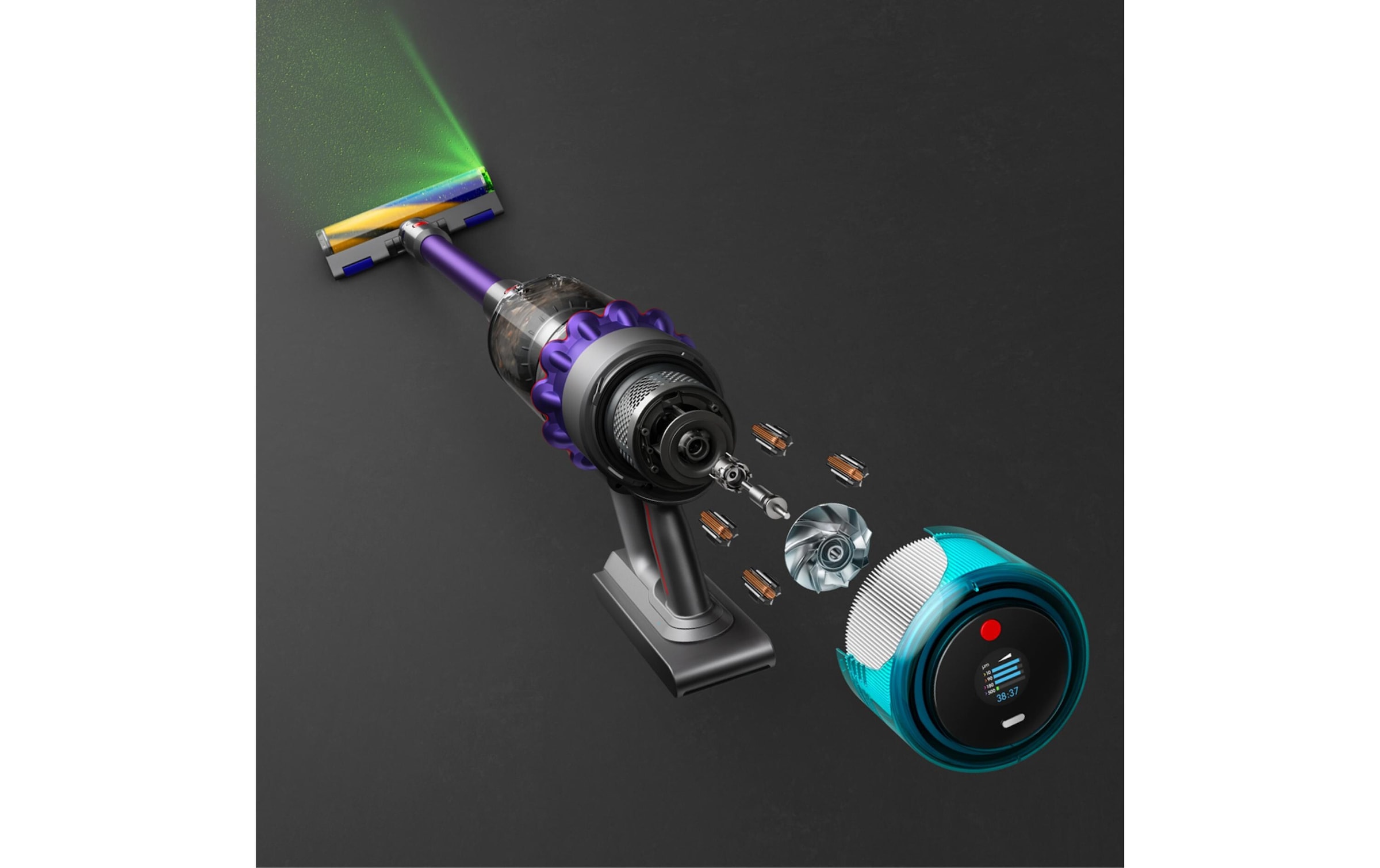 DYSON Akku-Hand-und Stielstaubsauger »Gen5detect™ Absolute (Nickel/Violett)«