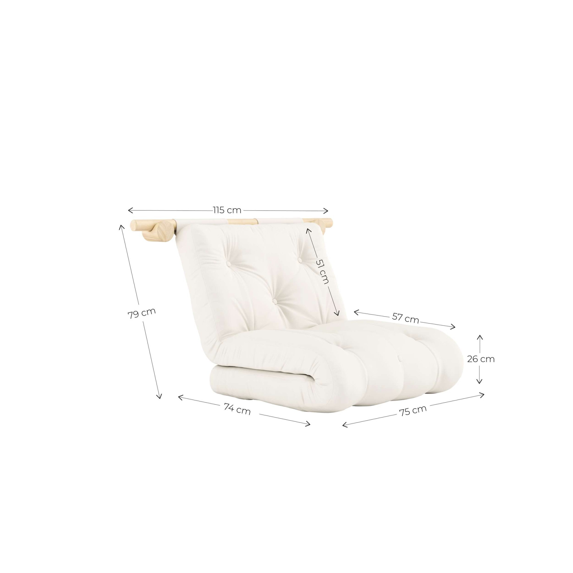 Karup Design Schlafsofa »Hooked Sofa Bed / Sleeper Chair – Sitz- oder Schlafplatz, platzsparend«, Futonmatratze inkl. Halterungsset aus FSC®-zertifiziertem Massivholz