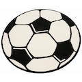 HANSE Home Kinderteppich »Fussball«, rund, 10 mm Höhe, Fussball Spielunterlage für jede Gelegenheit, Kurzflor, Kinderzimmer, Pflegeleicht