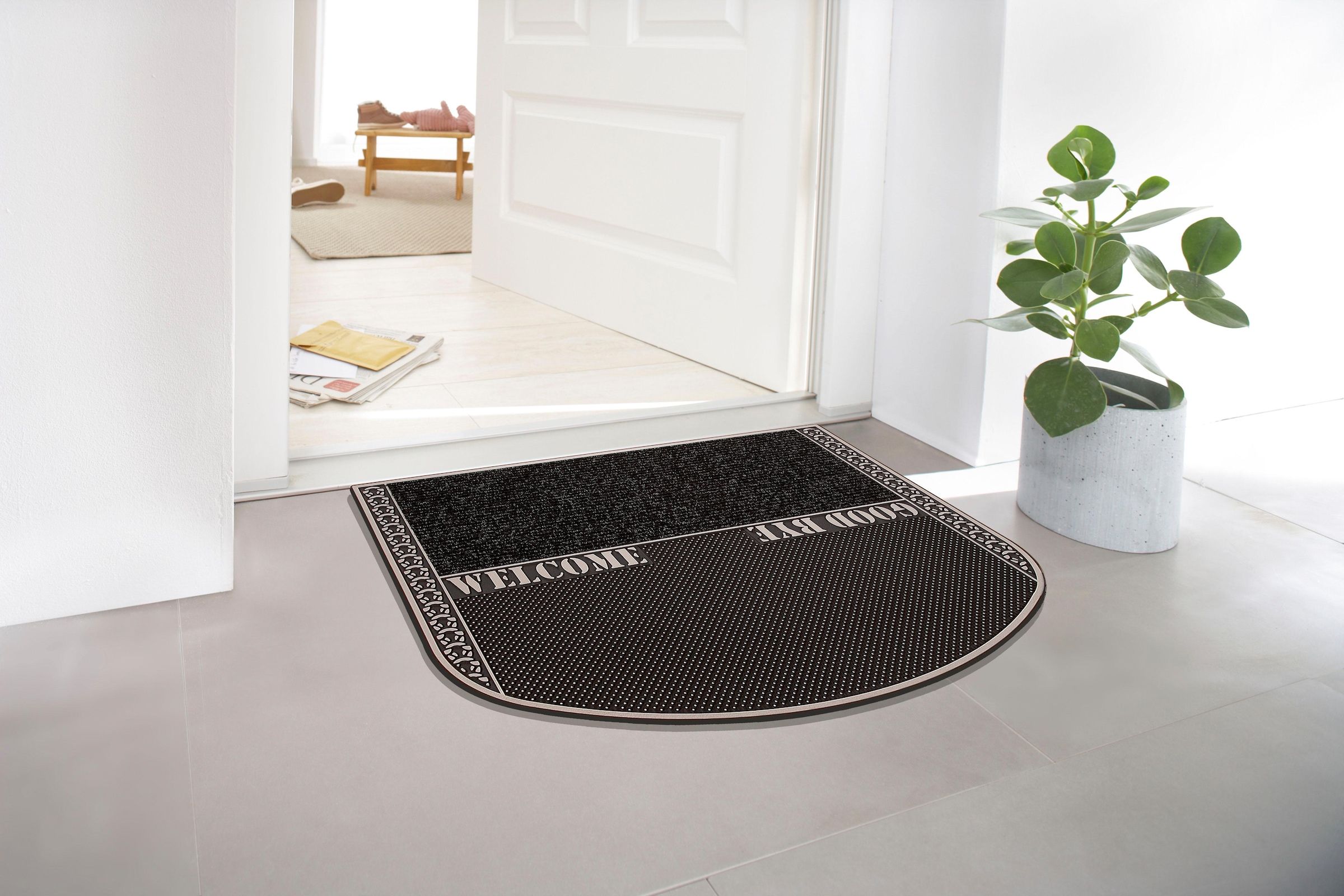 Home2Fashion Fussmatte »TC Clean In & Out«, rechteckig, 8 mm Höhe, Schmutzfangmatte, mit Spruch, robust, In- und Outdoor geeignet