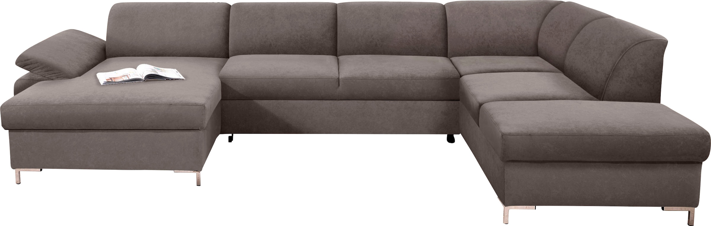 DOMO collection Wohnlandschaft »Santana mit viel Platz, komfortabel, moderner Fuss, bequeme Armlehne«, wahlweise mit Bettfunktion, U-Form