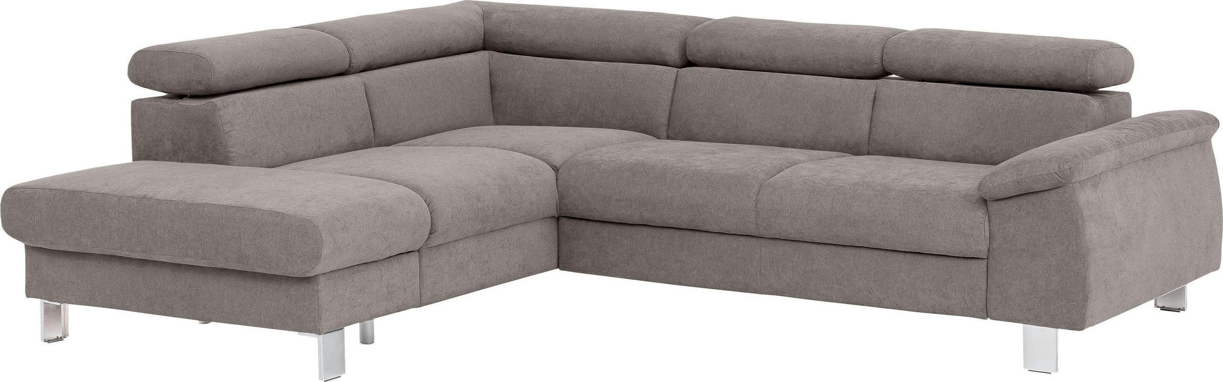 COTTA Ecksofa »Komaris L-Form mit Kopfteilverstellung«, wahlweise mit Bettfunktion, Bettkasten & Beleuchtung