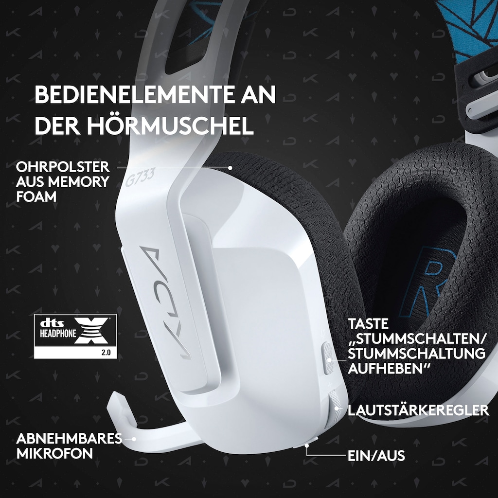 Logitech G Gaming-Headset »G733 K/DA«, Mikrofon abnehmbar