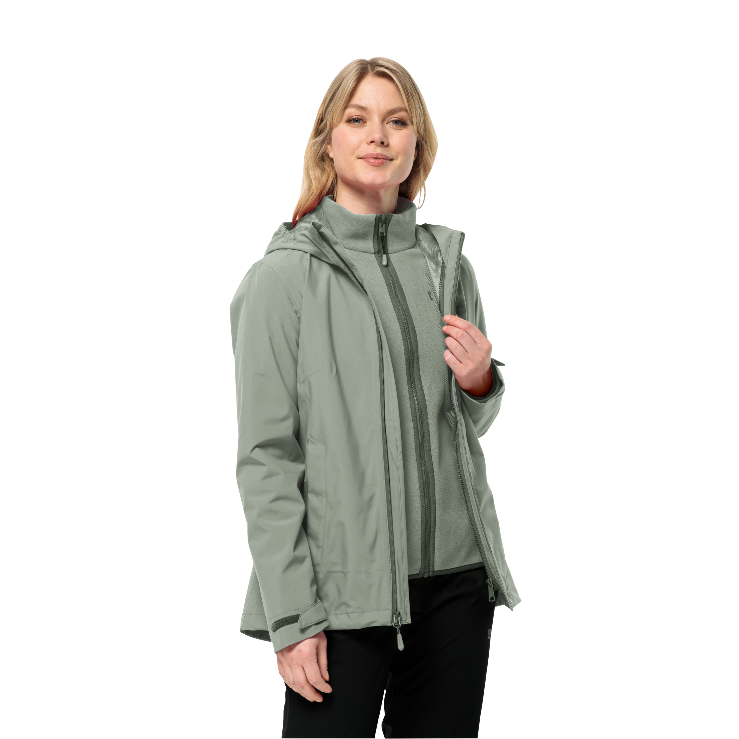 Jack Wolfskin 3-in-1-Funktionsjacke »MOONRISE 3IN1 JKT W«, mit Kapuze, mit wasserabweisenden Reissverschlüssen