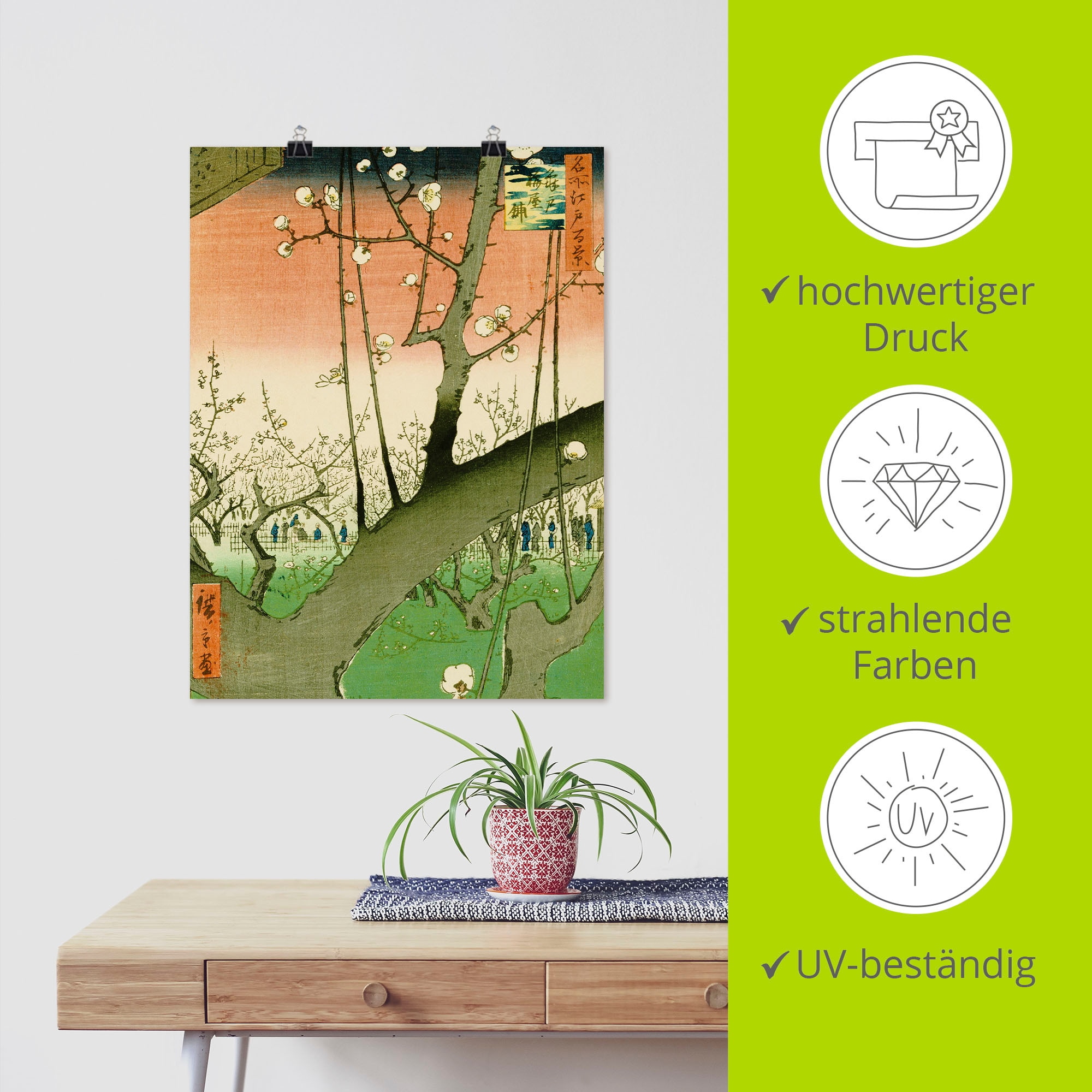 Artland Kunstdruck »Garten mit Pflaumenbäumen«, Bäume, (1 St.), als Leinwandbild, Wandaufkleber oder Poster in versch. Grössen