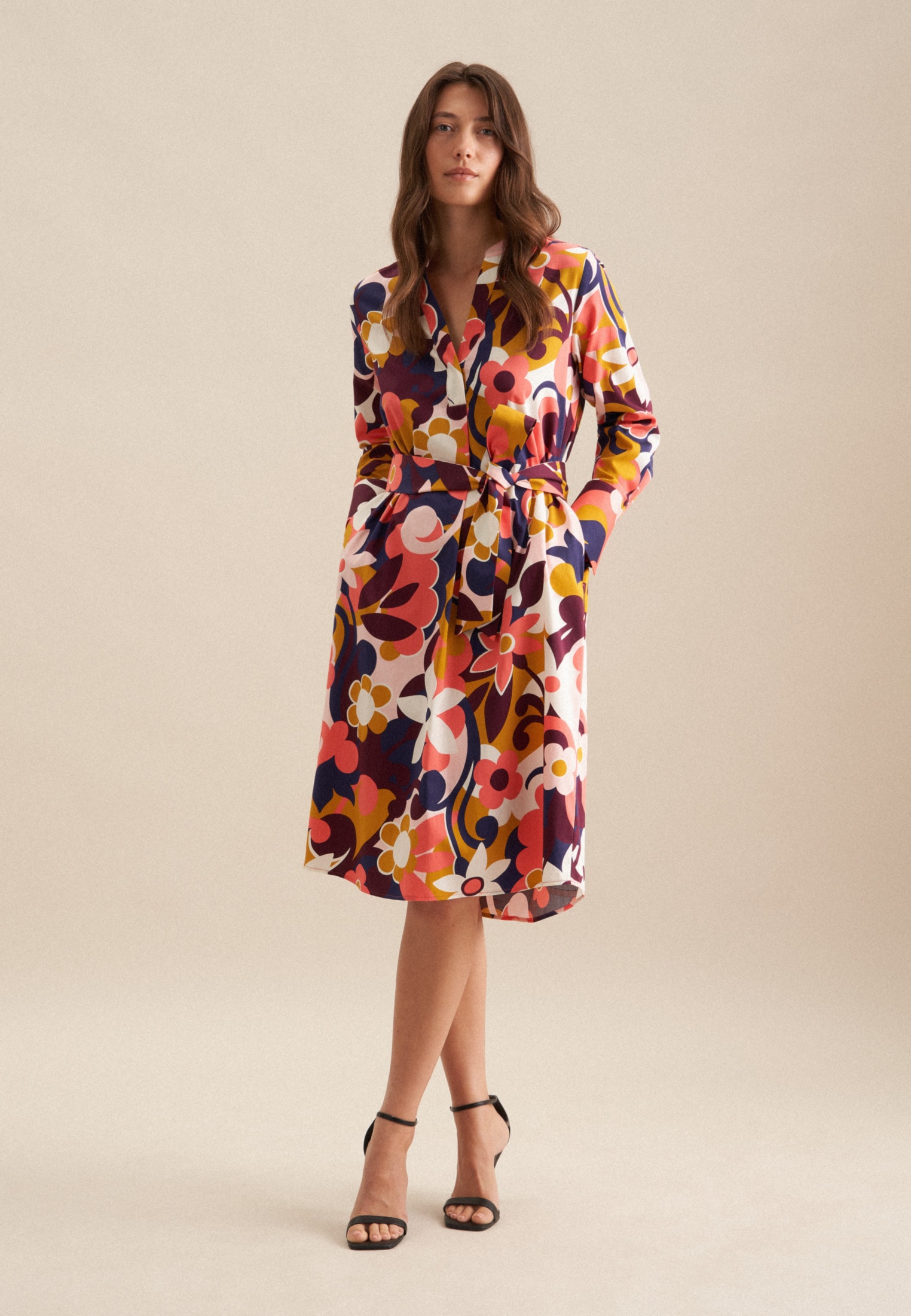 seidensticker Sommerkleid »Schwarze Rose« 1/1 Kragen Floral