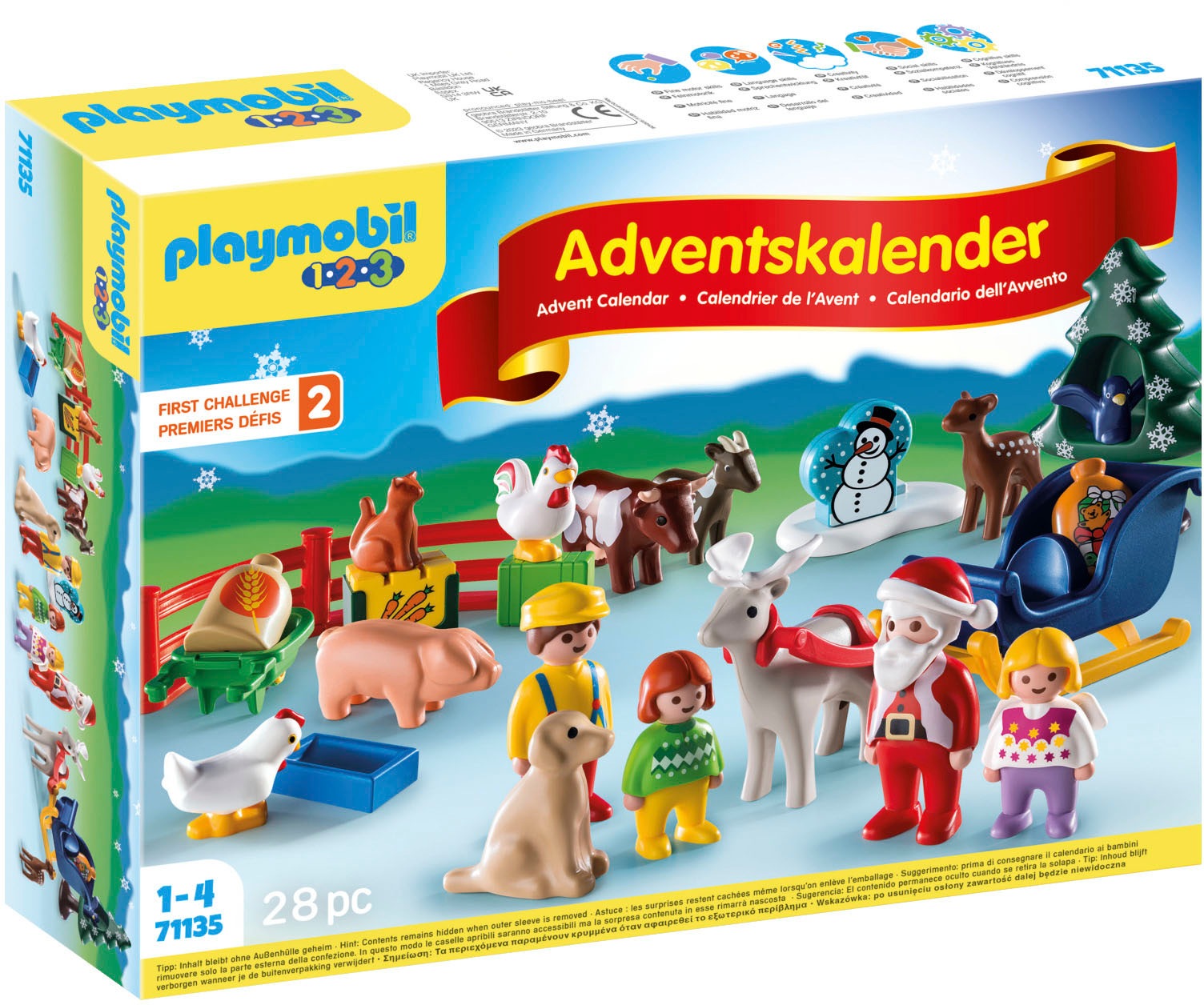 Playmobil® Spielzeug-Adventskalender »Spielbausteine, Weihnacht Bauernhof (71135), 1.2.3.«, ab 12 Monaten